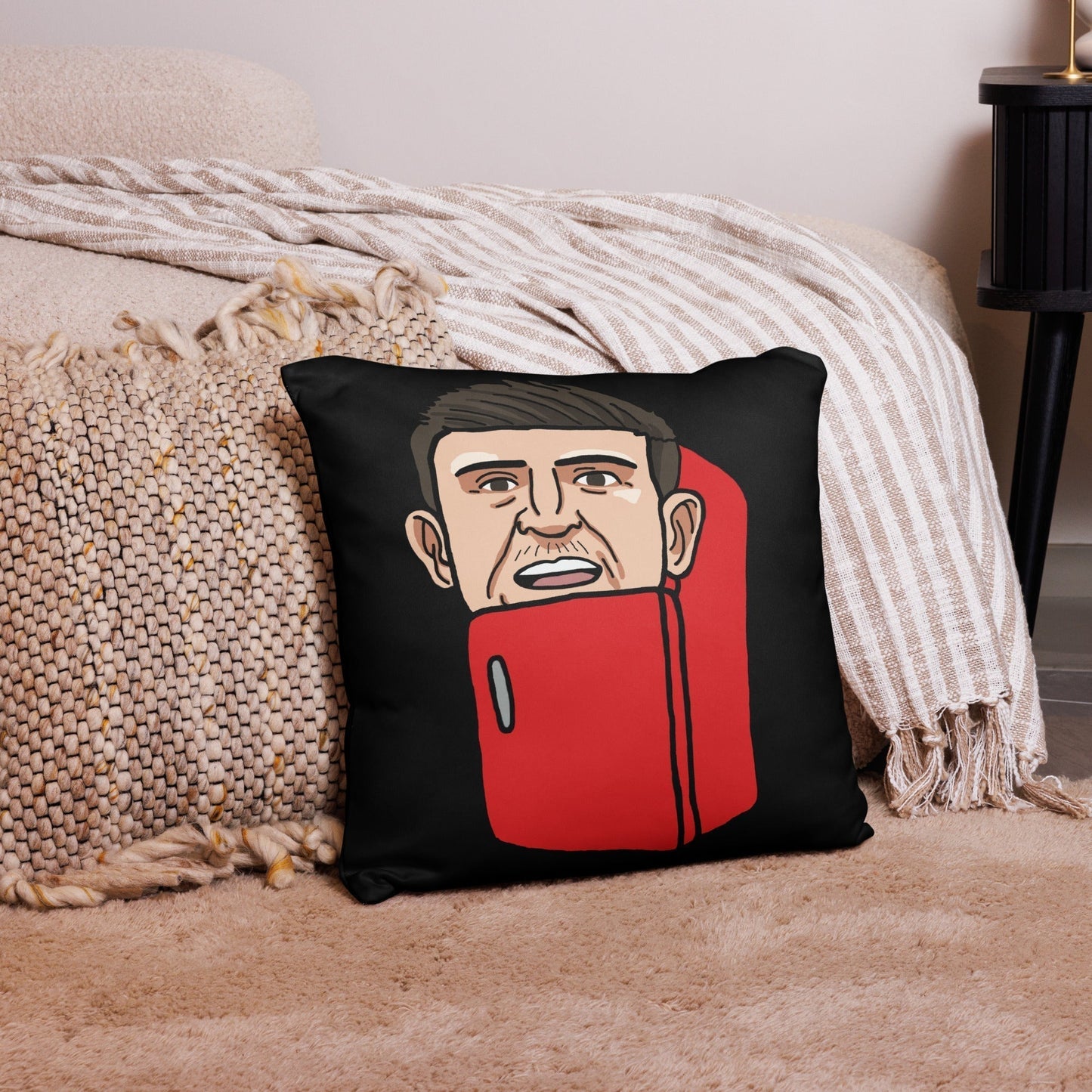 Harry ''The Fridge'' Maguire Pillow Black Pillows Football Harry Maguire Manchester United The Fridge Next Cult Brand