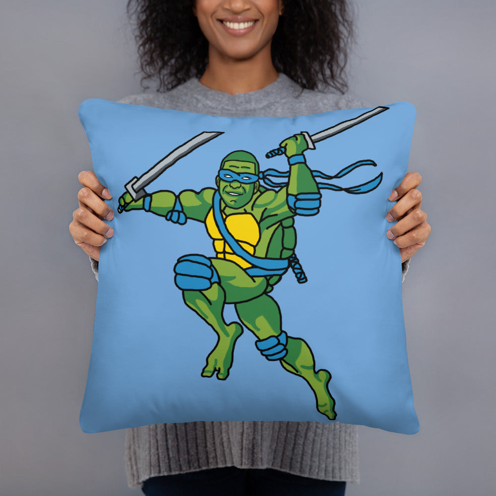 Kylian Mbappe Blue Ninja Turtle Leonardo Basic Pillow Pillows Football Kylian Mbappe Ninja Turtles PSG Real Madrid Next Cult Brand
