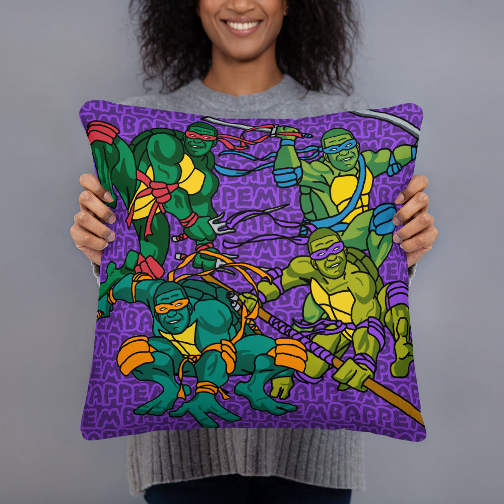 Kylian Mbappe Ninja Turtles funny football/ soccer meme Basic Pillow purple Pillows Football Kylian Mbappe Ninja Turtles PSG Real Madrid Next Cult Brand