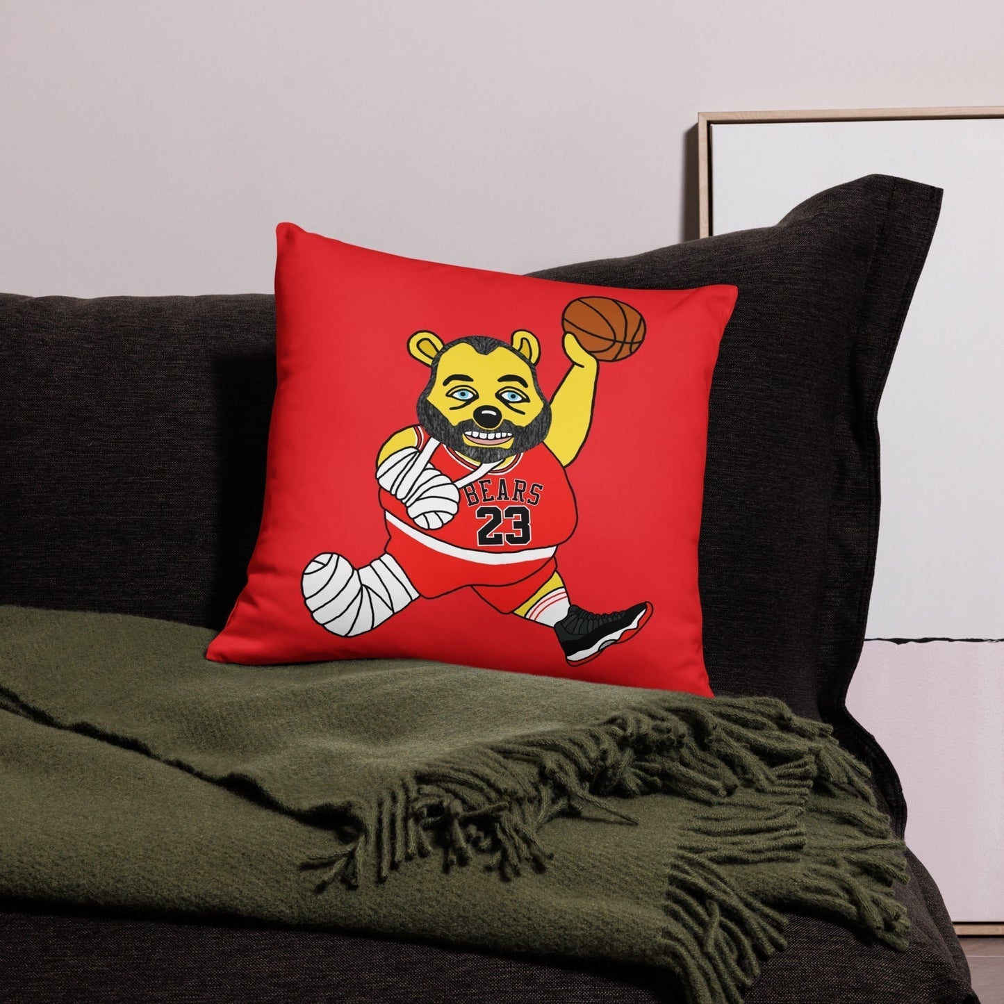 Air Segura, Tom Segura Basketball, Your Mom's House (YMH), 2 Bears 1 Cave, Funny Basic Pillow Pillows 2 Bears 1 Cave Air Segura Podcasts Stand-up Comedy Tom Segura YMH Next Cult Brand