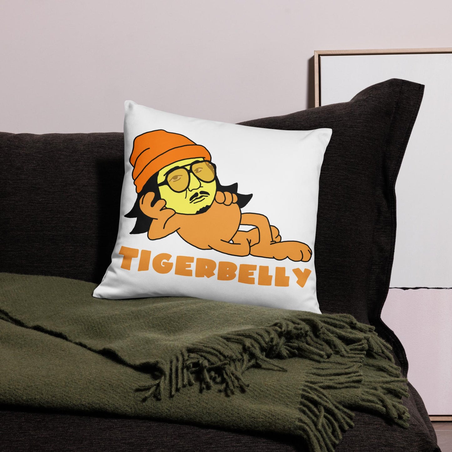 Bobby Lee Tigerbelly, Bobby Lee Merch, Tigerbelly Merch, Bobby Lee Gift, Funny Tigerbelly Gift, Tigerbelly Podcast, TigerBelly Pillow 18″×18″ Pillows Bobby Lee Podcasts Stand-up Comedy TigerBelly Next Cult Brand