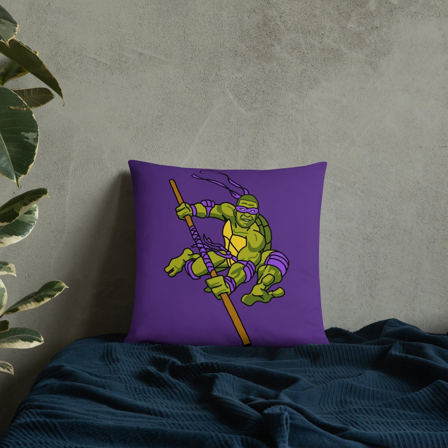 Kylian Mbappe Purple Ninja Turtle Donatello Basic Pillow Pillows Football Kylian Mbappe Ninja Turtles PSG Real Madrid Next Cult Brand