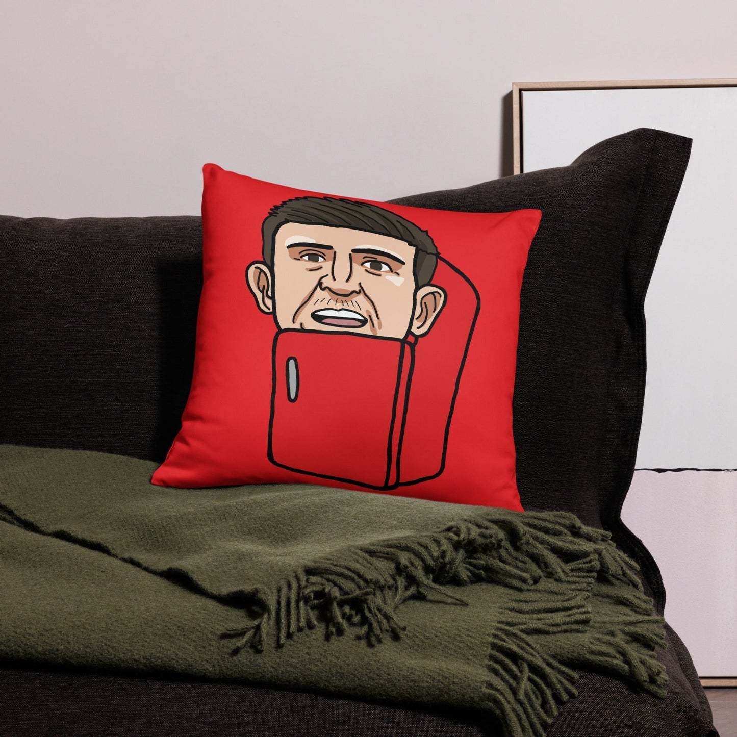 Harry ''The Fridge'' Maguire Pillow Red 18″×18″ Pillows Football Harry Maguire Manchester United The Fridge Next Cult Brand