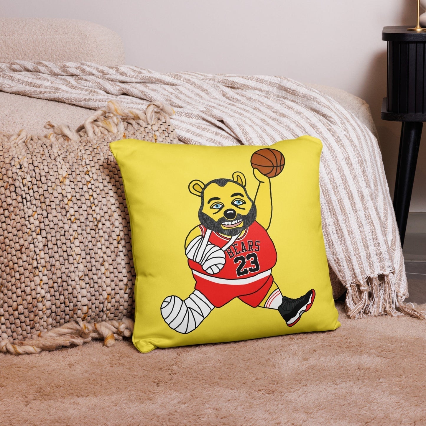 Air Segura, Tom Segura Basketball, Your Mom's House (YMH), 2 Bears 1 Cave, Funny Basic Pillow 18″×18″ Pillows 2 Bears 1 Cave Air Segura Podcasts Stand-up Comedy Tom Segura YMH Next Cult Brand