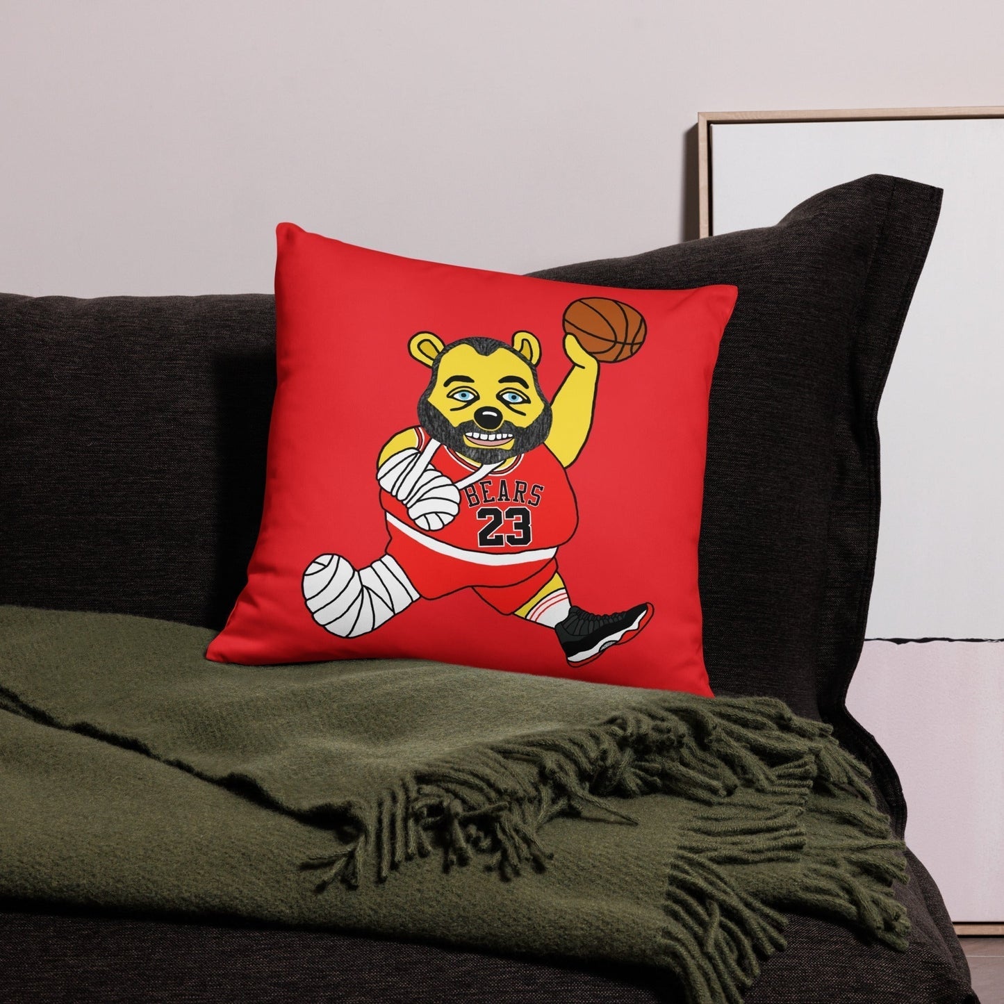 Air Segura, Tom Segura Basketball, Your Mom's House (YMH), 2 Bears 1 Cave, Funny Basic Pillow 18″×18″ Pillows 2 Bears 1 Cave Air Segura Podcasts Stand-up Comedy Tom Segura YMH Next Cult Brand