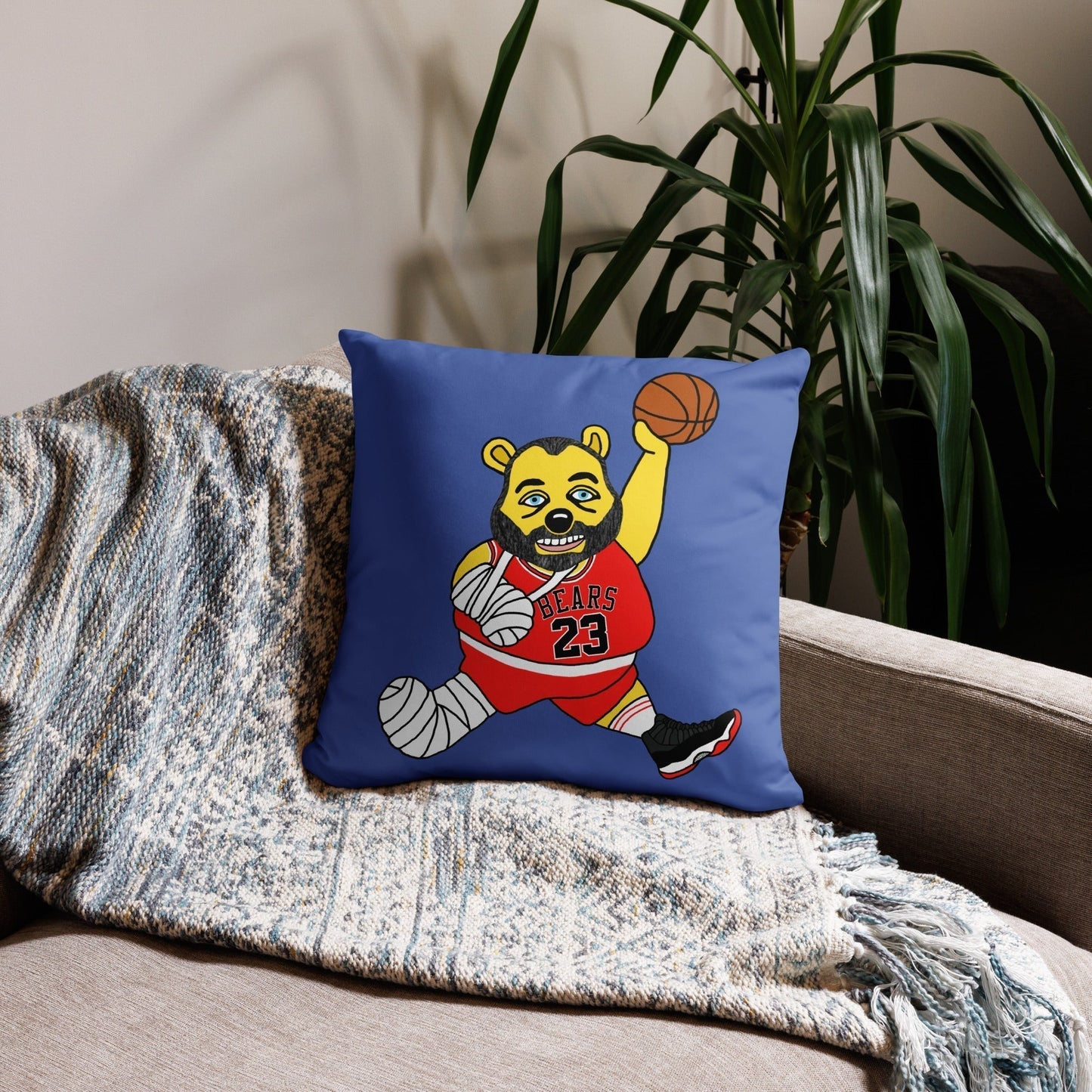 Air Segura, Tom Segura Basketball, Your Mom's House (YMH), 2 Bears 1 Cave, Funny Basic Pillow 18″×18″ Pillows 2 Bears 1 Cave Air Segura Podcasts Stand-up Comedy Tom Segura YMH Next Cult Brand