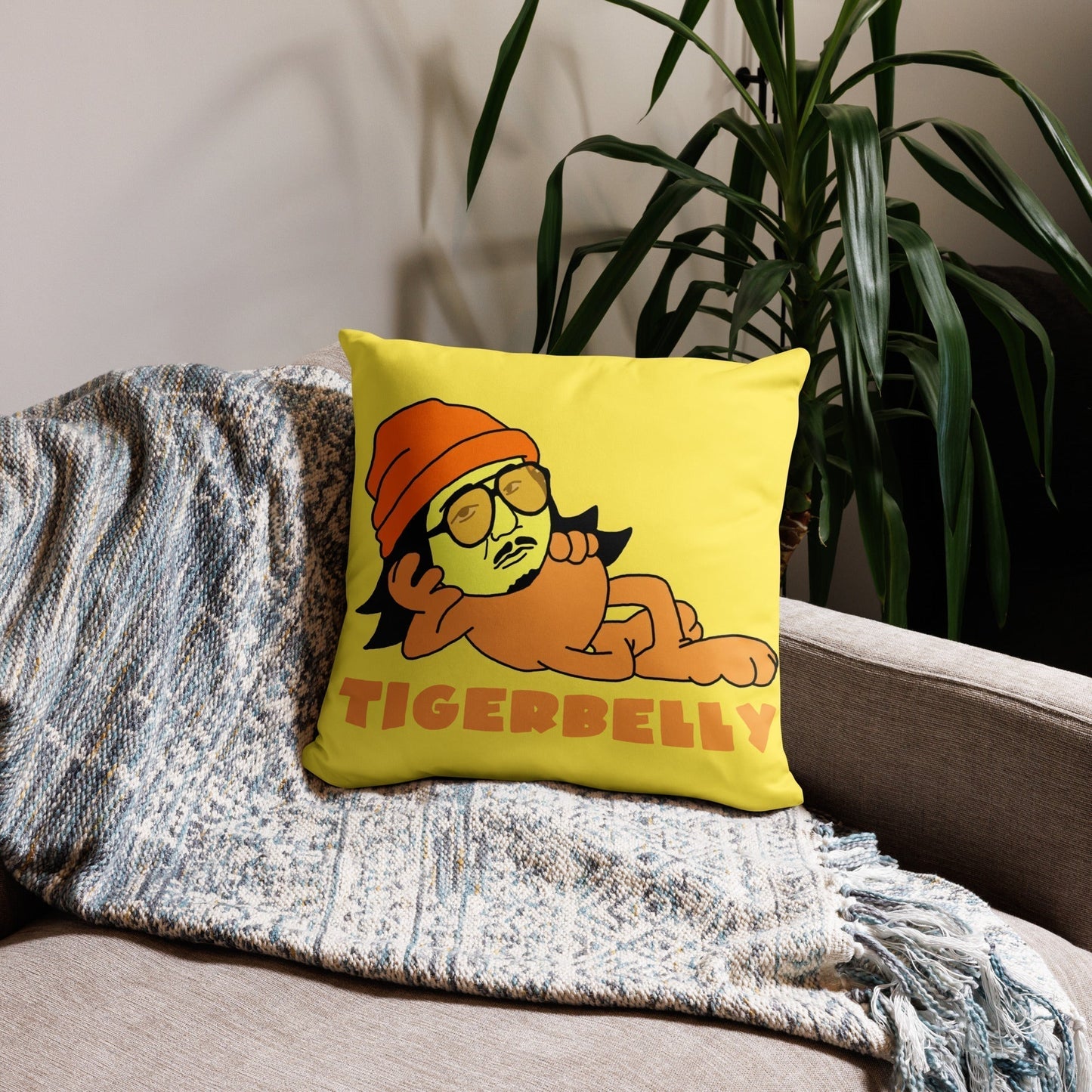 Bobby Lee Tigerbelly, Bobby Lee Merch, Tigerbelly Merch, Bobby Lee Gift, Funny Tigerbelly Gift, Tigerbelly Podcast, TigerBelly Pillow 18″×18″ Pillows Bobby Lee Podcasts Stand-up Comedy TigerBelly Next Cult Brand