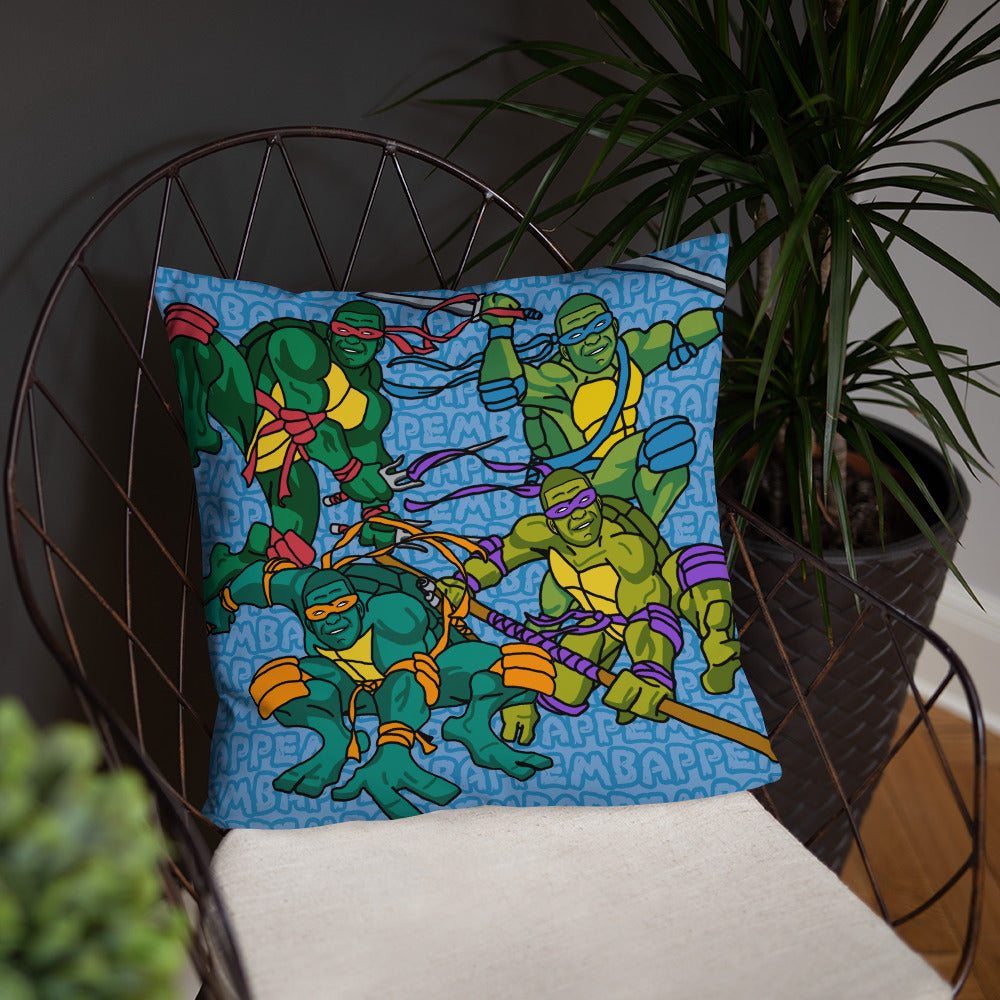 Kylian Mbappe Ninja Turtles funny football/ soccer meme Basic Pillow blue Pillows Football Kylian Mbappe Ninja Turtles PSG Real Madrid Next Cult Brand