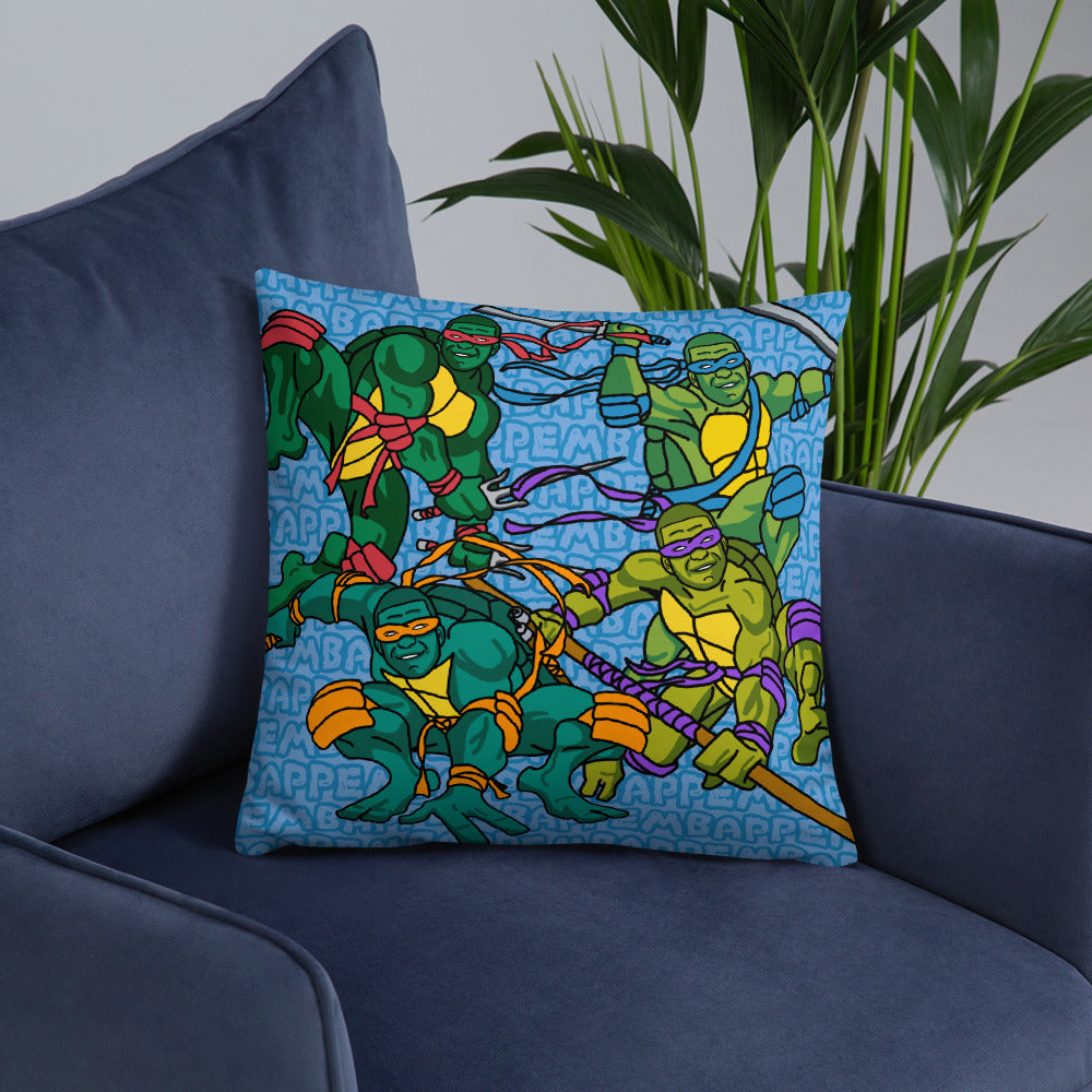 Kylian Mbappe Ninja Turtles funny football/ soccer meme Basic Pillow blue Pillows Football Kylian Mbappe Ninja Turtles PSG Real Madrid Next Cult Brand