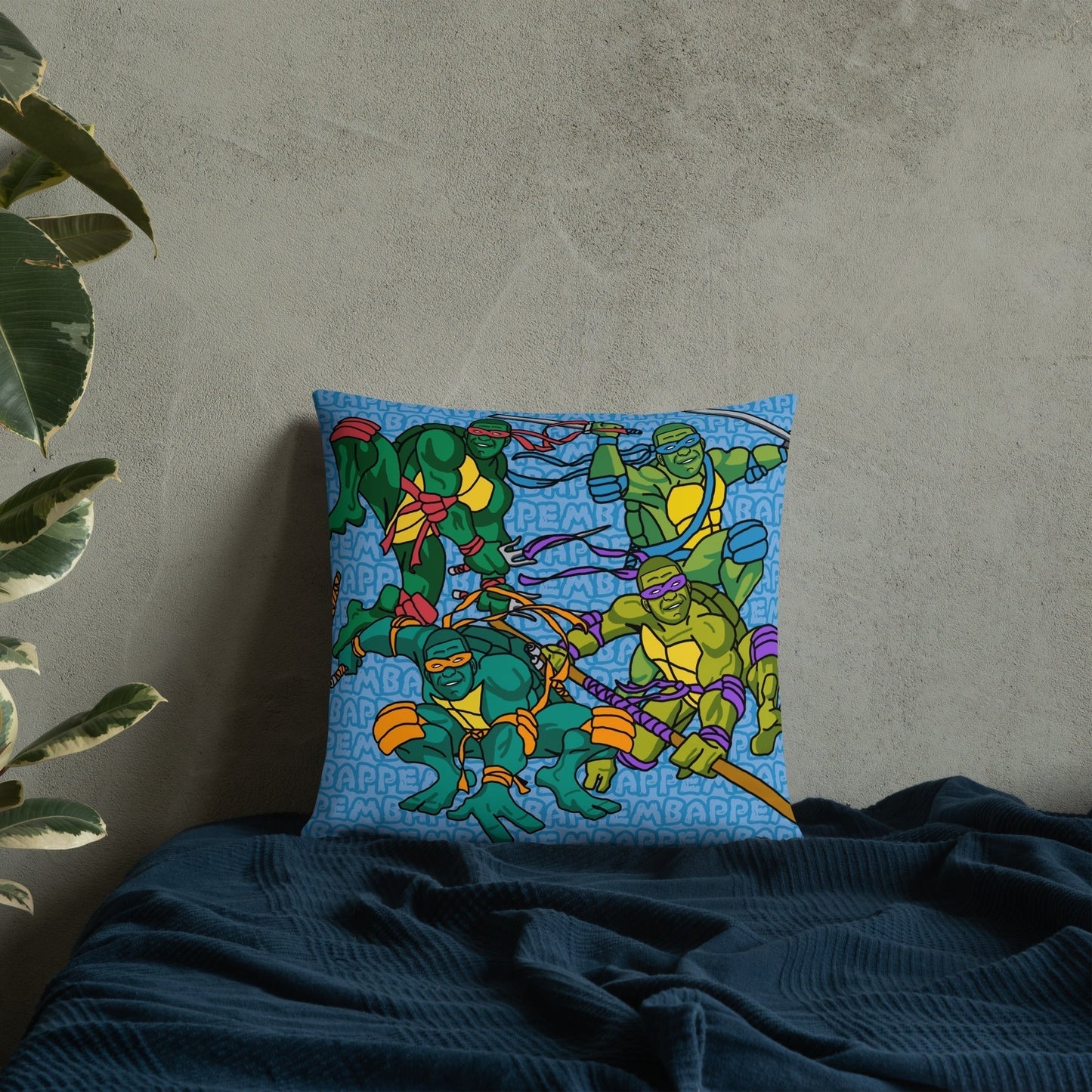 Kylian Mbappe Ninja Turtles funny football/ soccer meme Basic Pillow blue Pillows Football Kylian Mbappe Ninja Turtles PSG Real Madrid Next Cult Brand