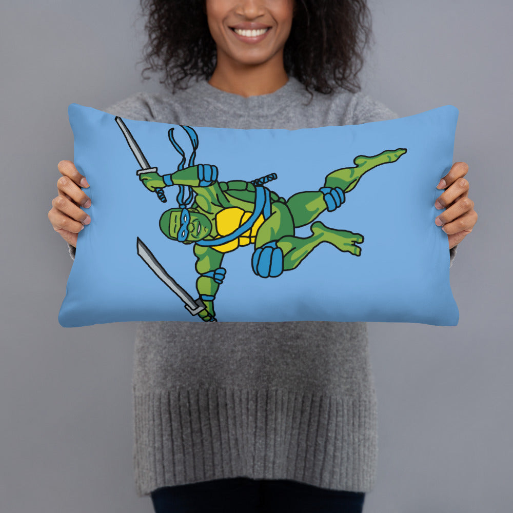 Kylian Mbappe Blue Ninja Turtle Leonardo Basic Pillow Pillows Football Kylian Mbappe Ninja Turtles PSG Real Madrid Next Cult Brand