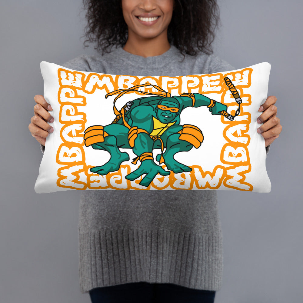 Kylian Mbappe Orange Ninja Turtle Michelangelo Basic Pillow Pillows Football Kylian Mbappe Ninja Turtles PSG Real Madrid Next Cult Brand