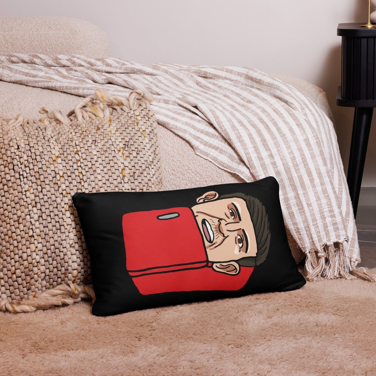 Harry ''The Fridge'' Maguire Pillow Black 20″×12″ Pillows Football Harry Maguire Manchester United The Fridge Next Cult Brand