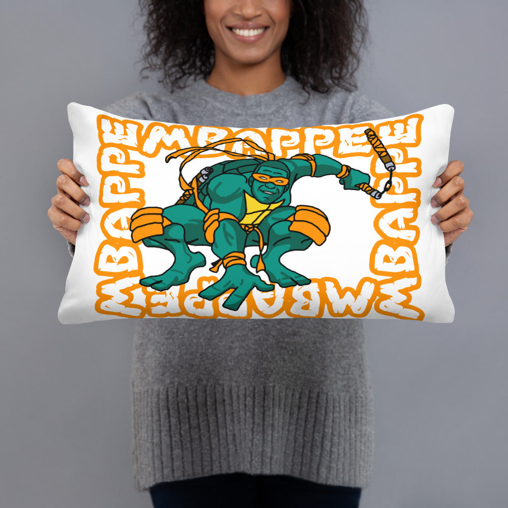 Kylian Mbappe Orange Ninja Turtle Michelangelo Basic Pillow 20″×12″ Pillows Football Kylian Mbappe Ninja Turtles PSG Real Madrid Next Cult Brand