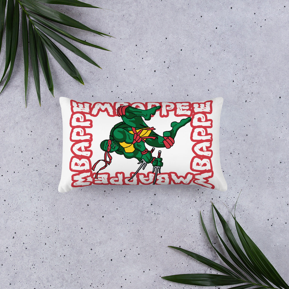 Kylian Mbappe Red Ninja Turtle Raphael Basic Pillow 20″×12″ Pillows Football Kylian Mbappe Ninja Turtles PSG Real Madrid Next Cult Brand