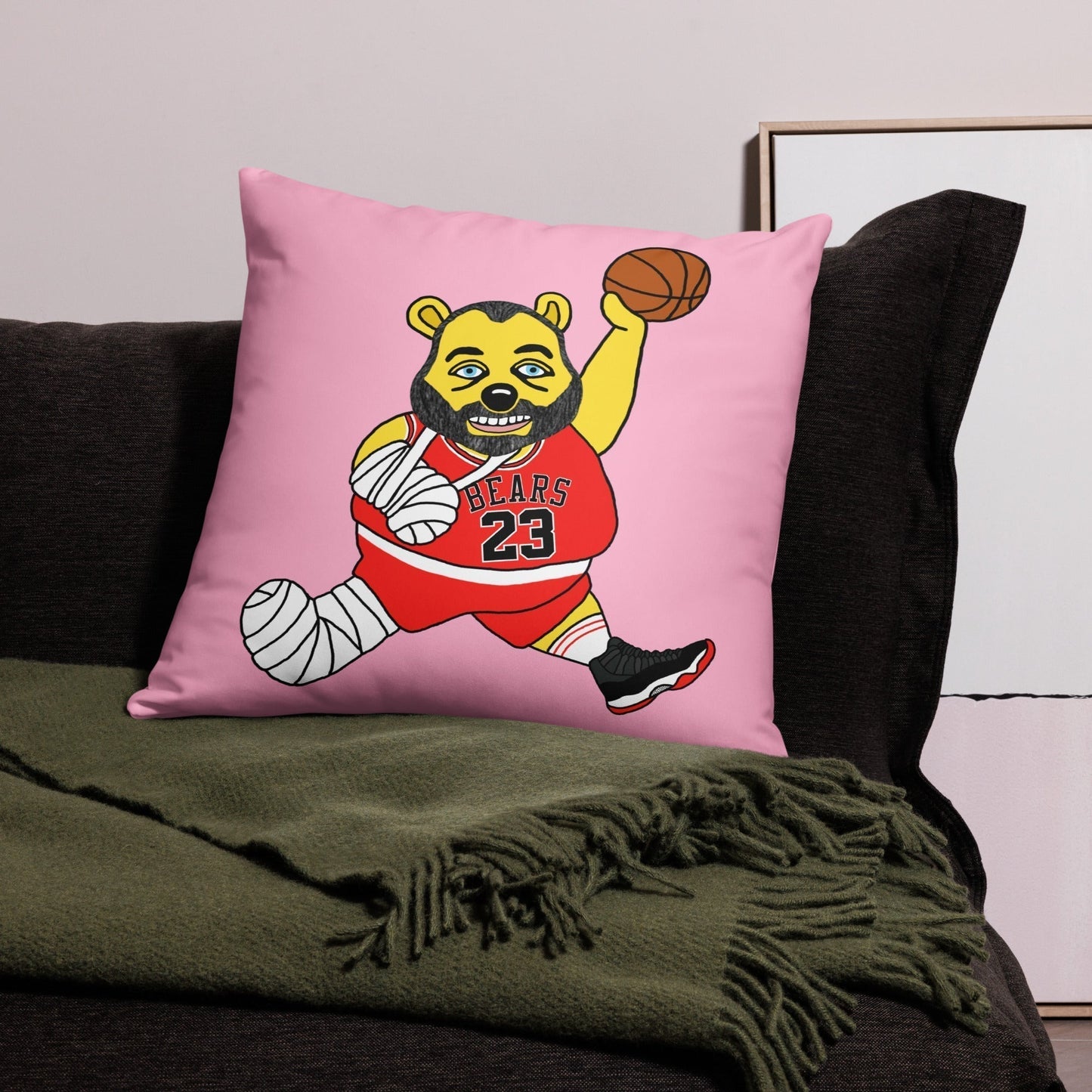 Air Segura, Tom Segura Basketball, Your Mom's House (YMH), 2 Bears 1 Cave, Funny Basic Pillow Pillows 2 Bears 1 Cave Air Segura Podcasts Stand-up Comedy Tom Segura YMH Next Cult Brand