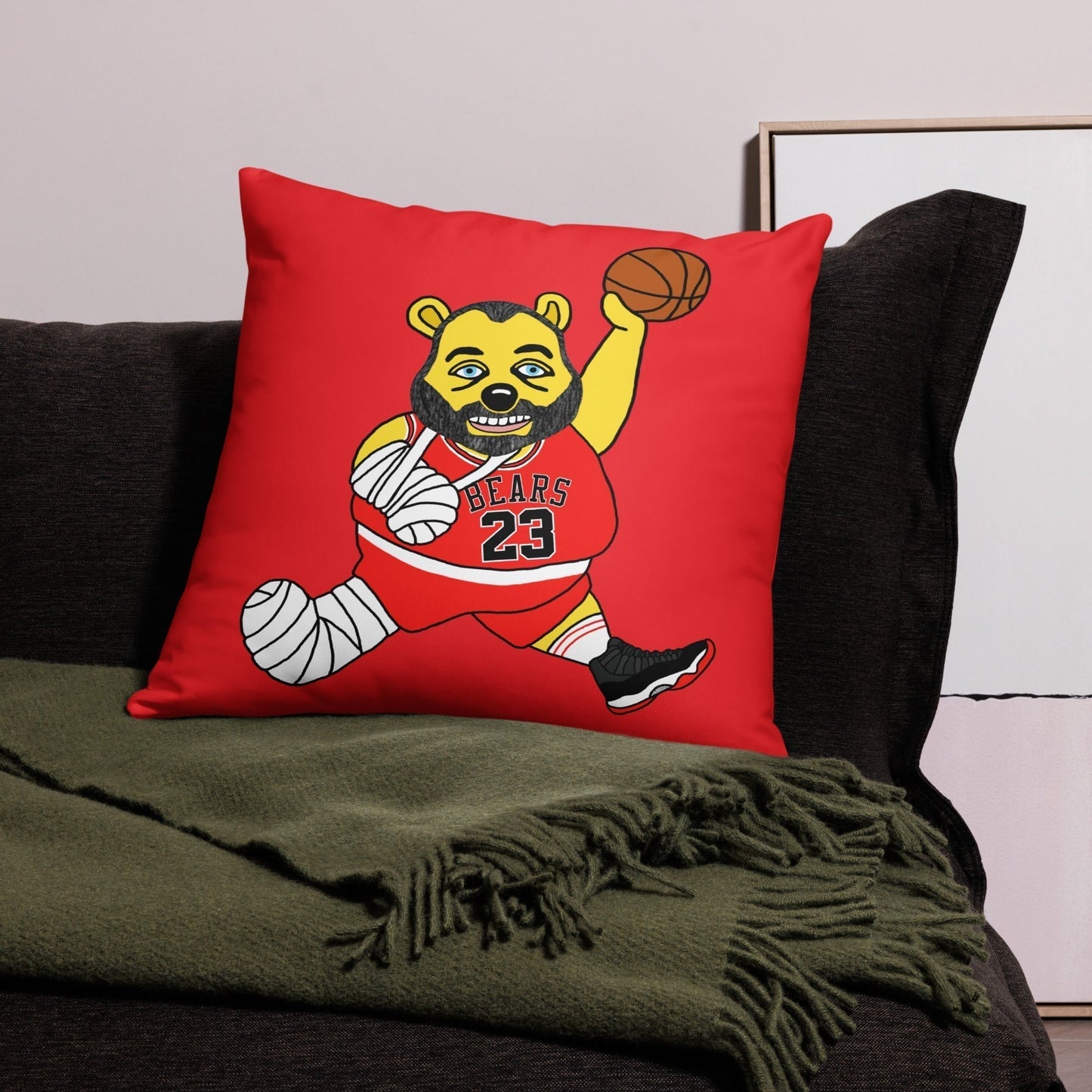 Air Segura, Tom Segura Basketball, Your Mom's House (YMH), 2 Bears 1 Cave, Funny Basic Pillow Pillows 2 Bears 1 Cave Air Segura Podcasts Stand-up Comedy Tom Segura YMH Next Cult Brand