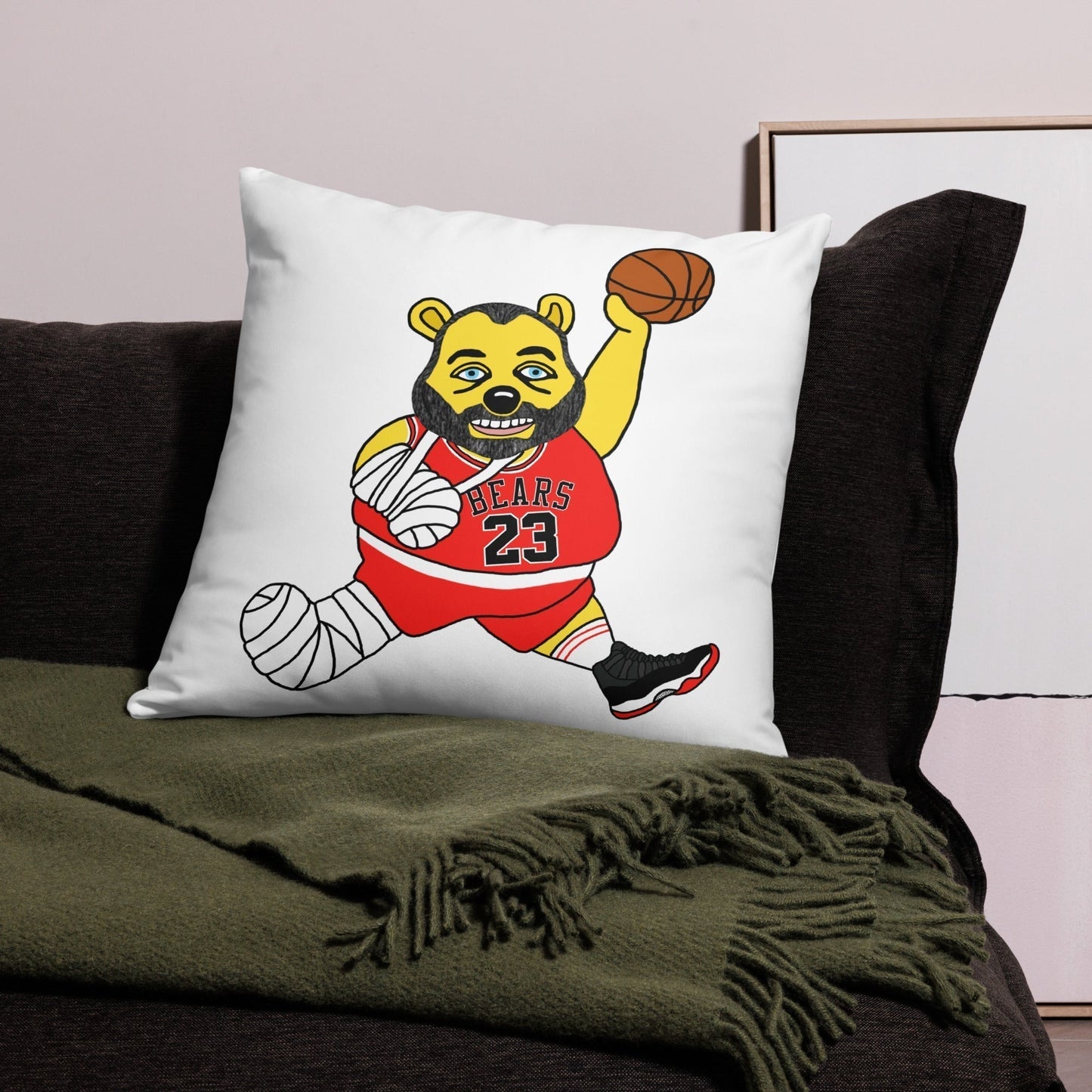 Air Segura, Tom Segura Basketball, Your Mom's House (YMH), 2 Bears 1 Cave, Funny Basic Pillow Pillows 2 Bears 1 Cave Air Segura Podcasts Stand-up Comedy Tom Segura YMH Next Cult Brand
