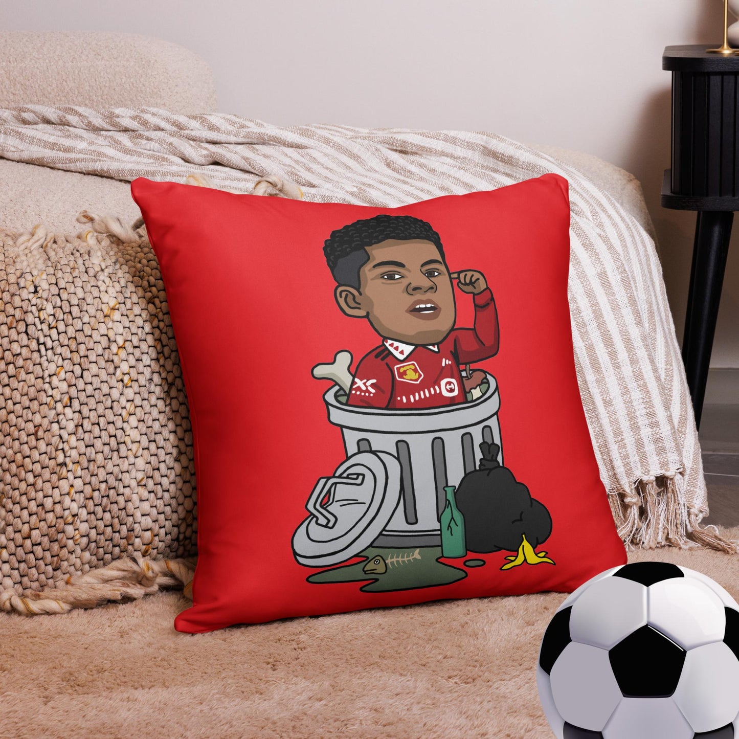 Trashford Marcus Rashford Manchester United Gift Man United Gift Marcus Rashford Pillow 22″×22″ Pillows Football Manchester United Marcus Rashford Next Cult Brand