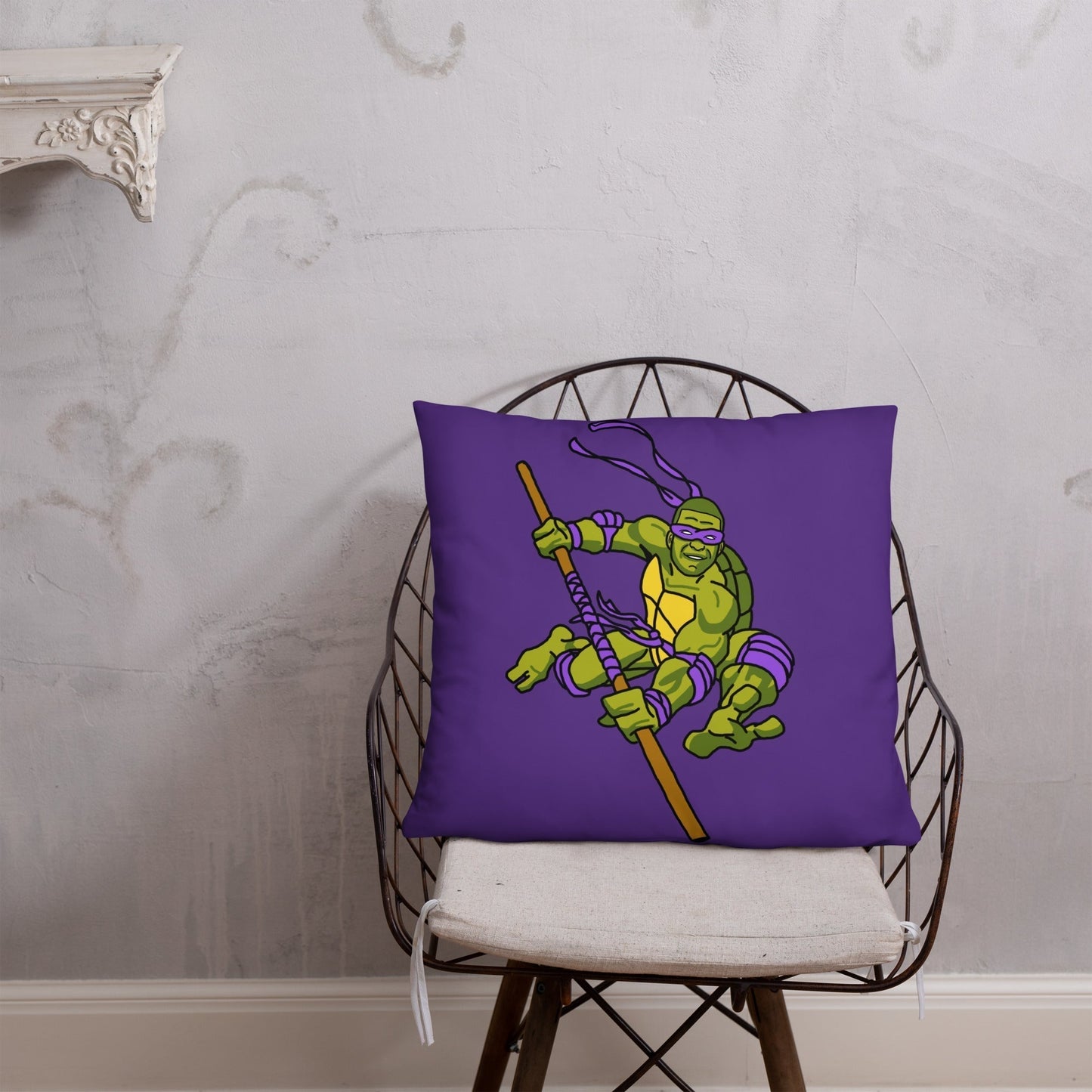 Kylian Mbappe Purple Ninja Turtle Donatello Basic Pillow Pillows Football Kylian Mbappe Ninja Turtles PSG Real Madrid Next Cult Brand