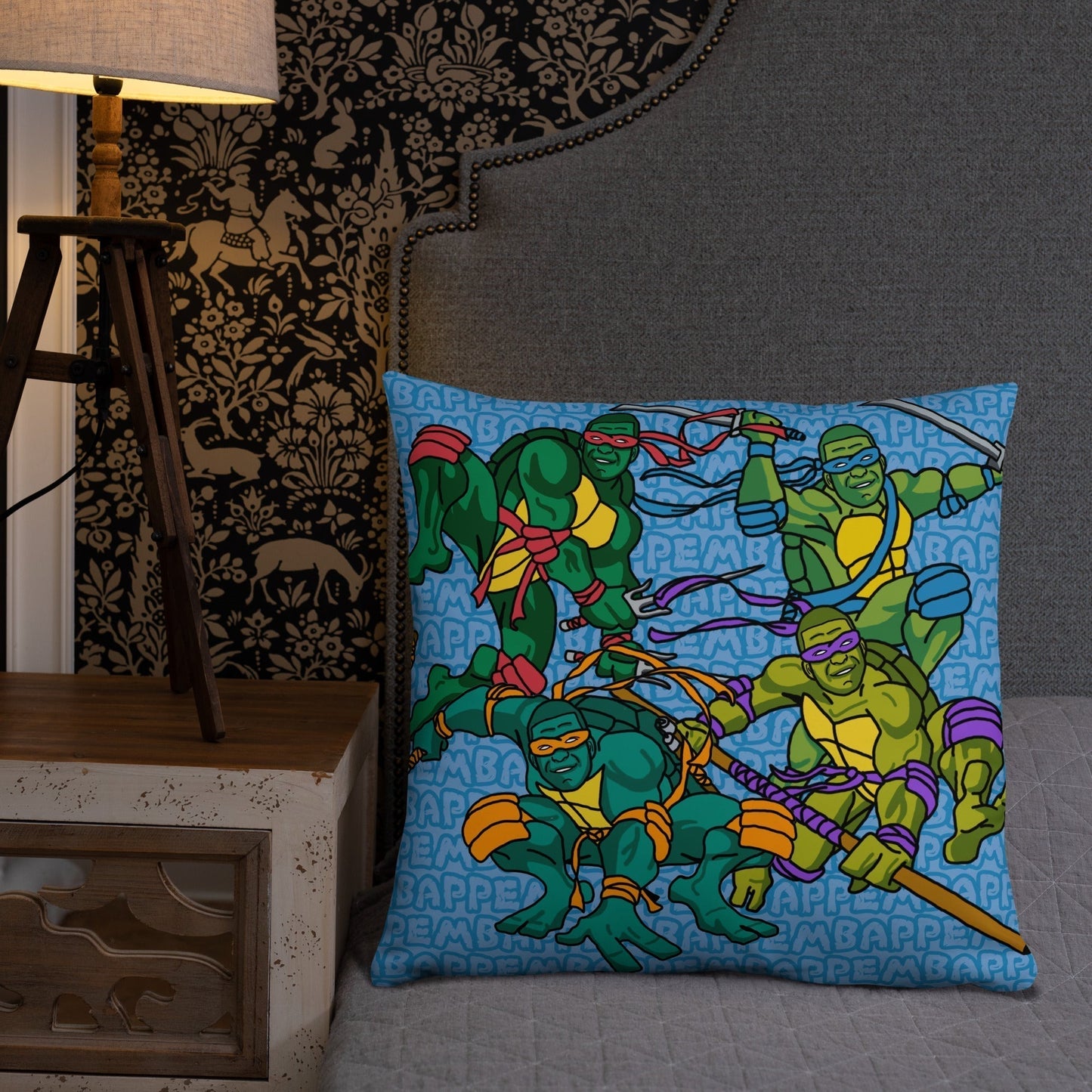 Kylian Mbappe Ninja Turtles funny football/ soccer meme Basic Pillow blue Pillows Football Kylian Mbappe Ninja Turtles PSG Real Madrid Next Cult Brand