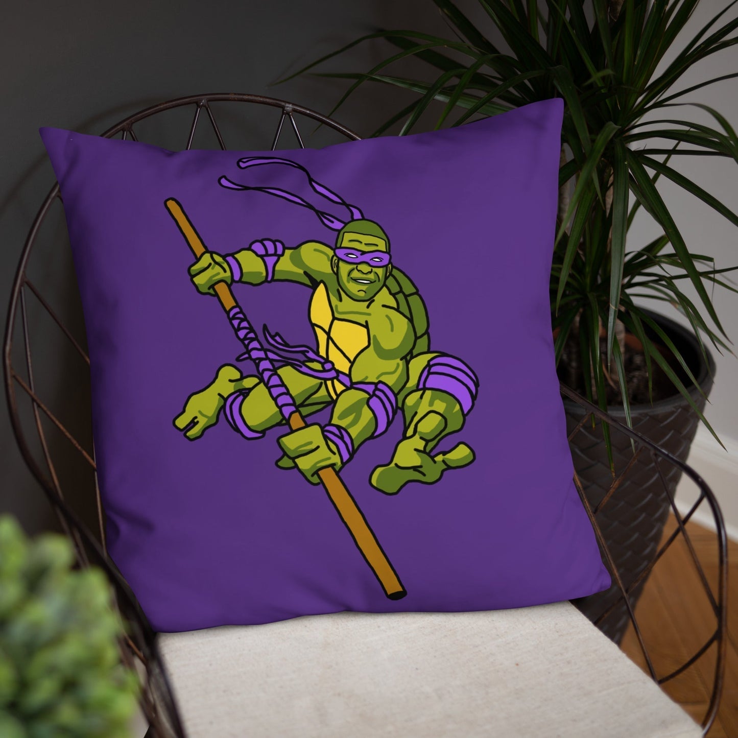 Kylian Mbappe Purple Ninja Turtle Donatello Basic Pillow Pillows Football Kylian Mbappe Ninja Turtles PSG Real Madrid Next Cult Brand