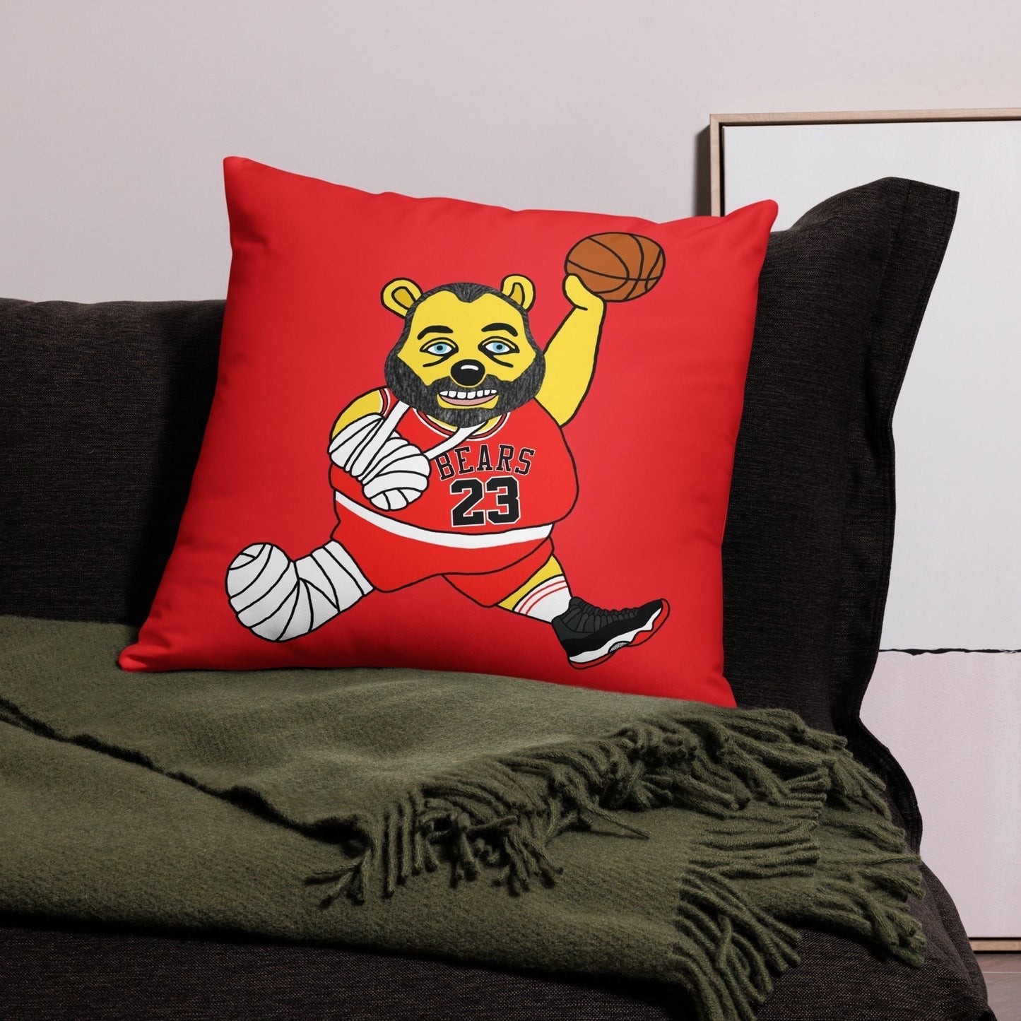 Air Segura, Tom Segura Basketball, Your Mom's House (YMH), 2 Bears 1 Cave, Funny Basic Pillow 22″×22″ Pillows 2 Bears 1 Cave Air Segura Podcasts Stand-up Comedy Tom Segura YMH Next Cult Brand