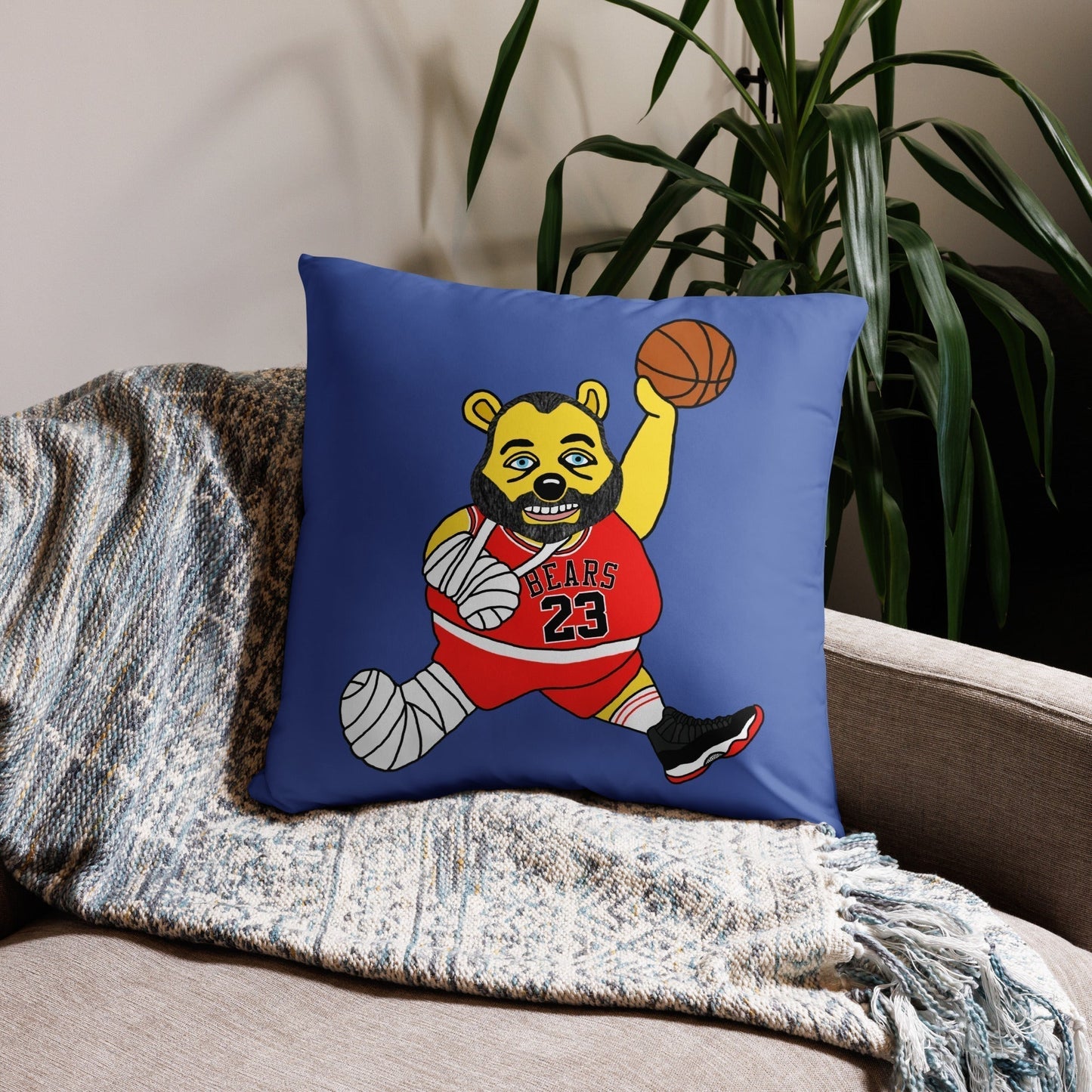 Air Segura, Tom Segura Basketball, Your Mom's House (YMH), 2 Bears 1 Cave, Funny Basic Pillow 22″×22″ Pillows 2 Bears 1 Cave Air Segura Podcasts Stand-up Comedy Tom Segura YMH Next Cult Brand