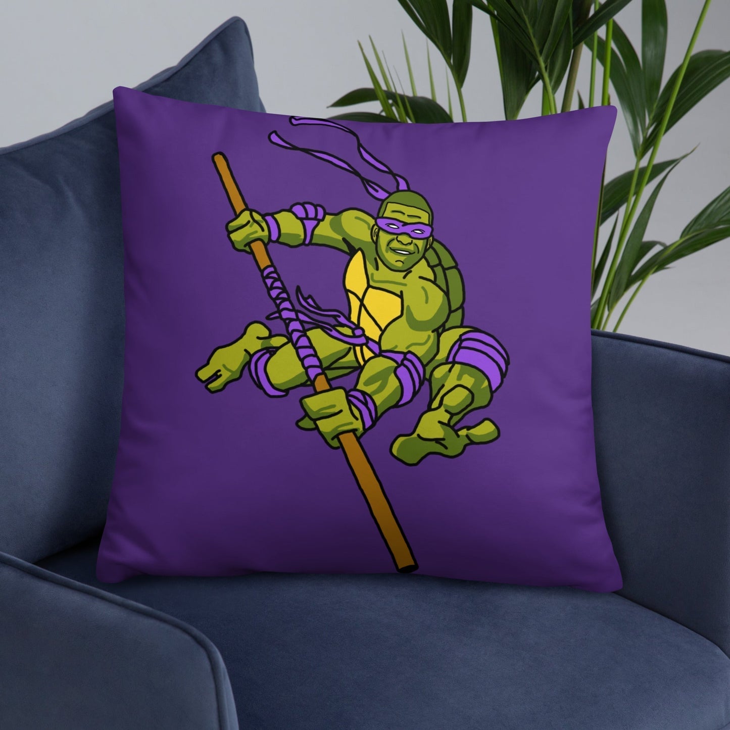 Kylian Mbappe Purple Ninja Turtle Donatello Basic Pillow Pillows Football Kylian Mbappe Ninja Turtles PSG Real Madrid Next Cult Brand