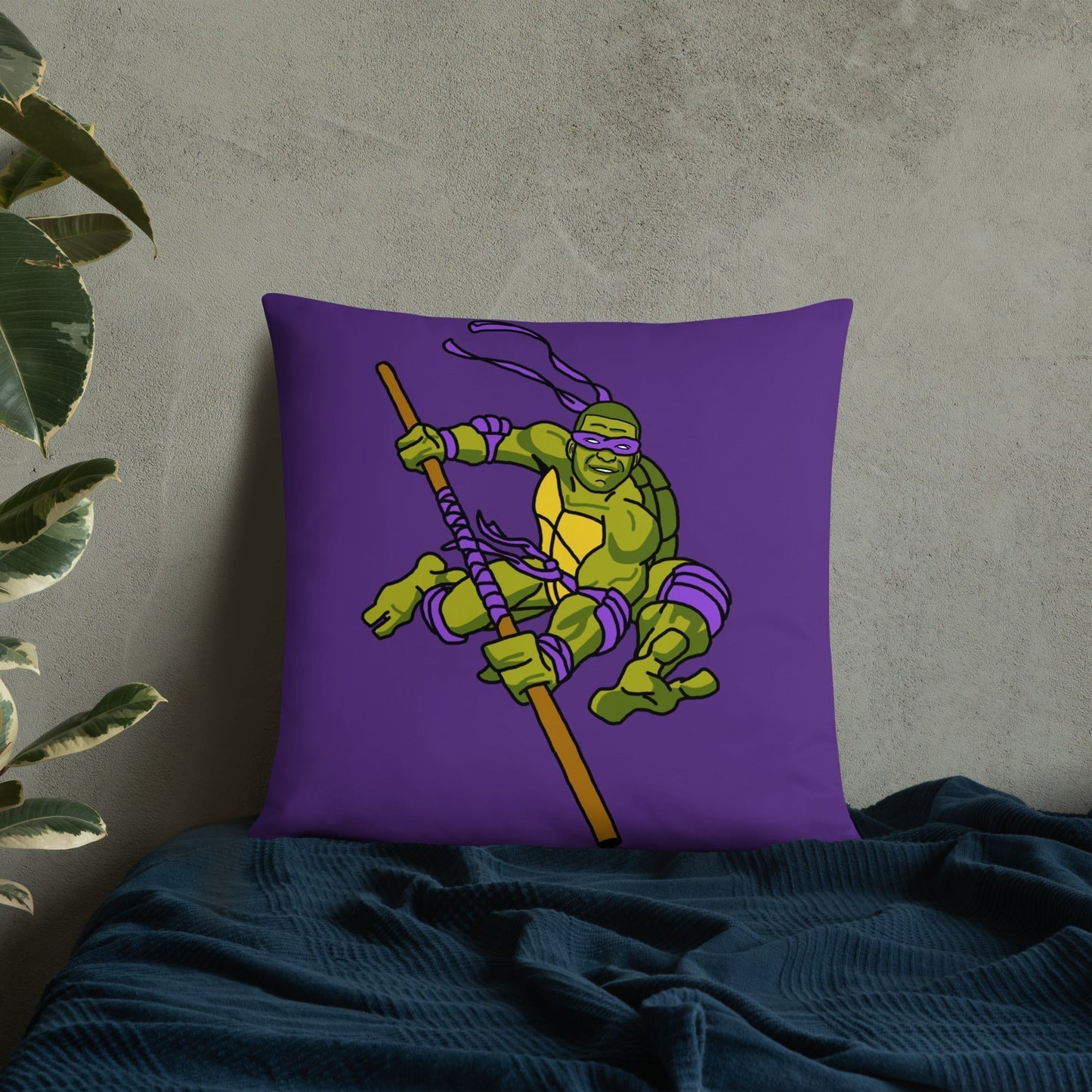 Kylian Mbappe Purple Ninja Turtle Donatello Basic Pillow Pillows Football Kylian Mbappe Ninja Turtles PSG Real Madrid Next Cult Brand