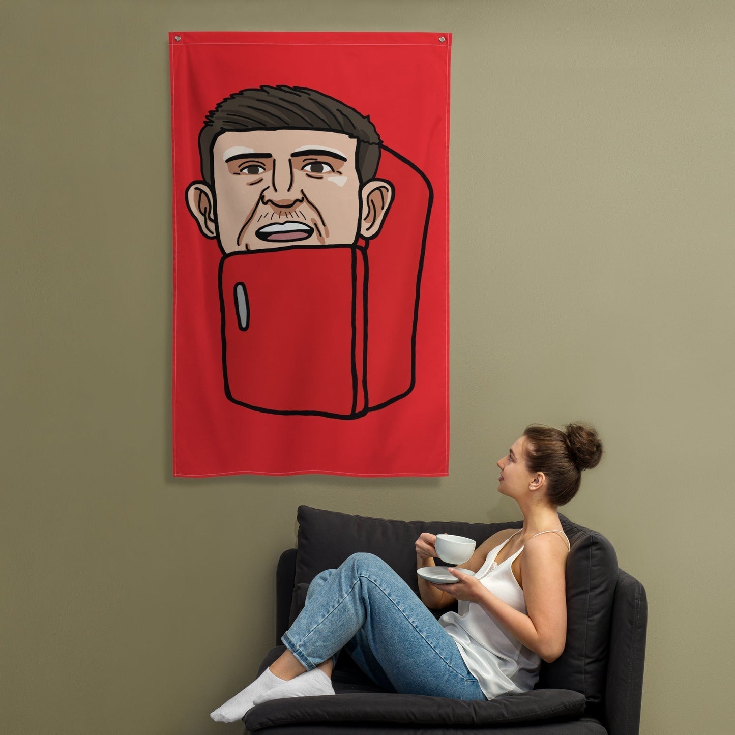 Harry ''The Fridge'' Maguire Flag Default Title Flags Football Harry Maguire Manchester United The Fridge Next Cult Brand