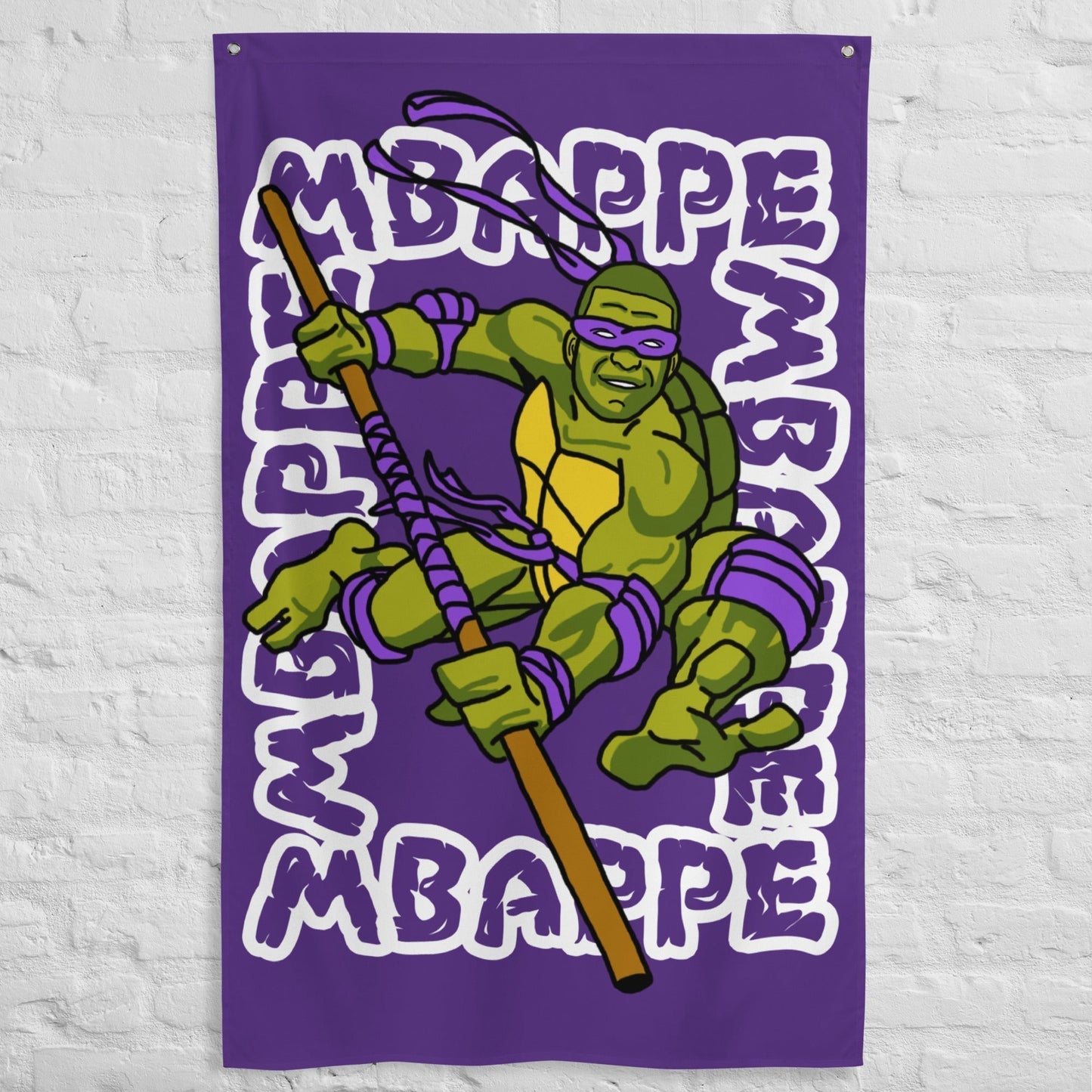 Kylian Mbappe Purple Ninja Turtle Donatello Flag Default Title Flags Football Kylian Mbappe Ninja Turtles PSG Real Madrid Next Cult Brand