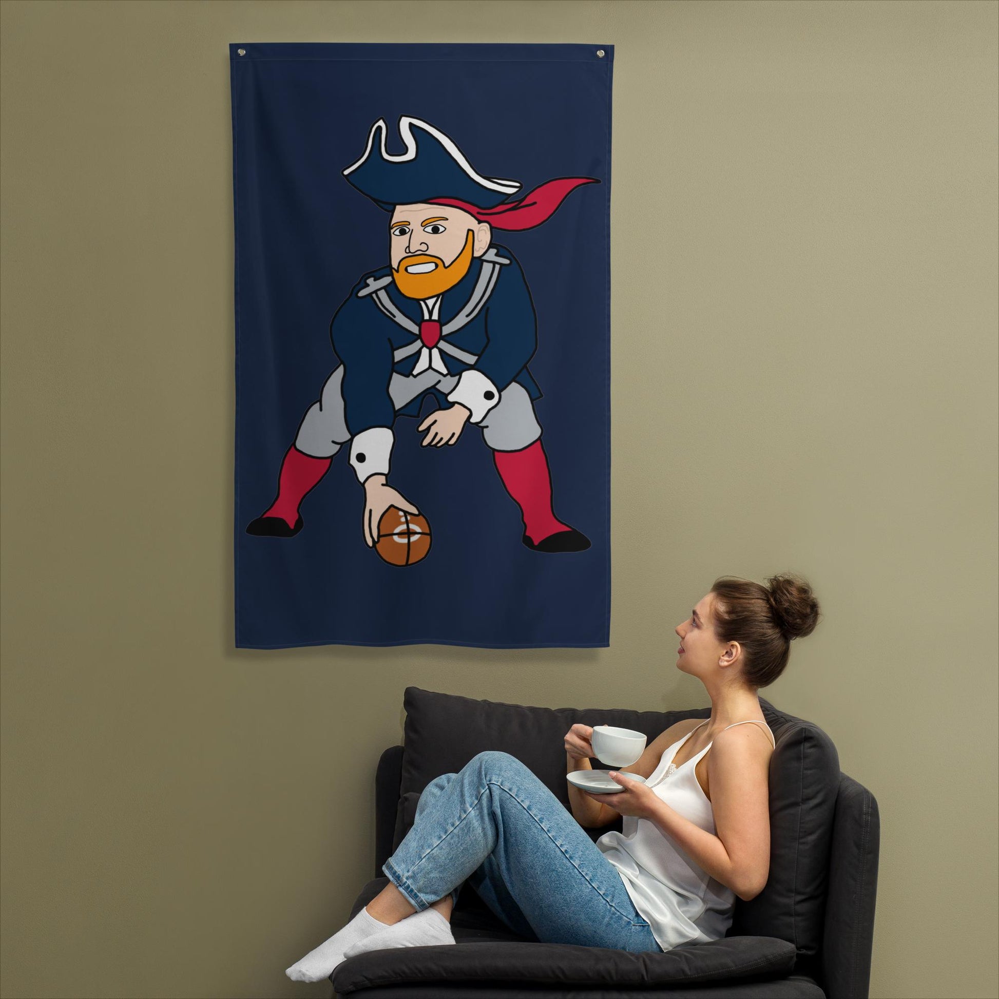Bill Burrdy New England Patriots NFL Tom Brady Bill Burr Flag Default Title American Football Bill Burr Monday Morning Podcast New England Patriots NFL Podcasts Stand-up Comedy Next Cult Brand