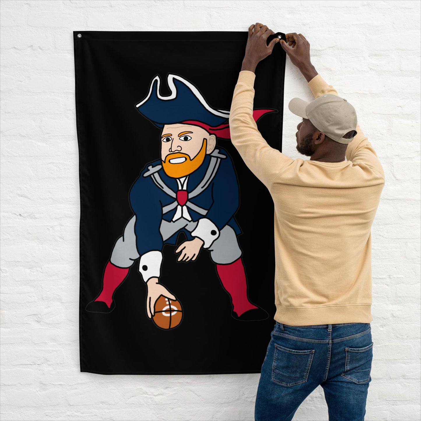 Bill Burrdy New England Patriots NFL Tom Brady Bill Burr Flag Default Title American Football Bill Burr Monday Morning Podcast New England Patriots NFL Podcasts Stand-up Comedy Next Cult Brand
