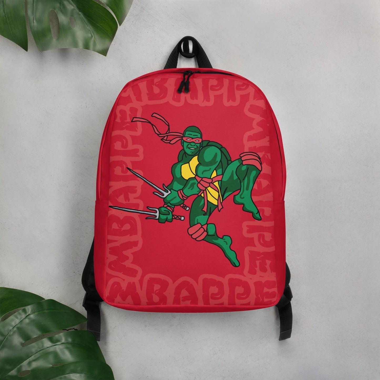 Kylian Mbappe Red Ninja Turtle Raphael Minimalist Backpack Default Title Bags Football Kylian Mbappe Ninja Turtles PSG Real Madrid Next Cult Brand