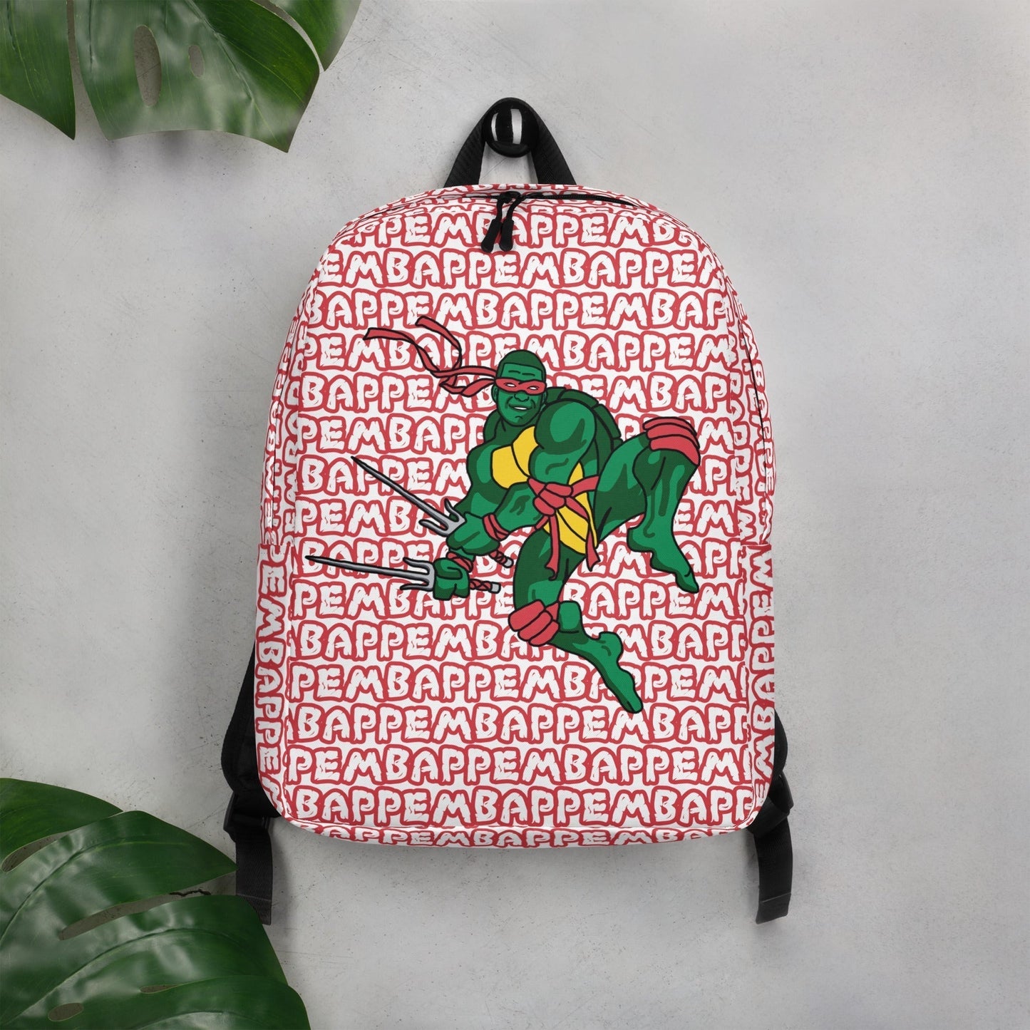 Kylian Mbappe Red Ninja Turtle Raphael Minimalist Backpack Default Title Bags Football Kylian Mbappe Ninja Turtles PSG Real Madrid Next Cult Brand