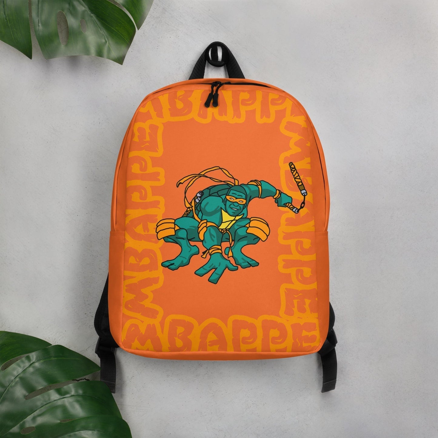 Kylian Mbappe Orange Ninja Turtle Michelangelo Minimalist Backpack Default Title Bags Football Kylian Mbappe Ninja Turtles PSG Real Madrid Next Cult Brand