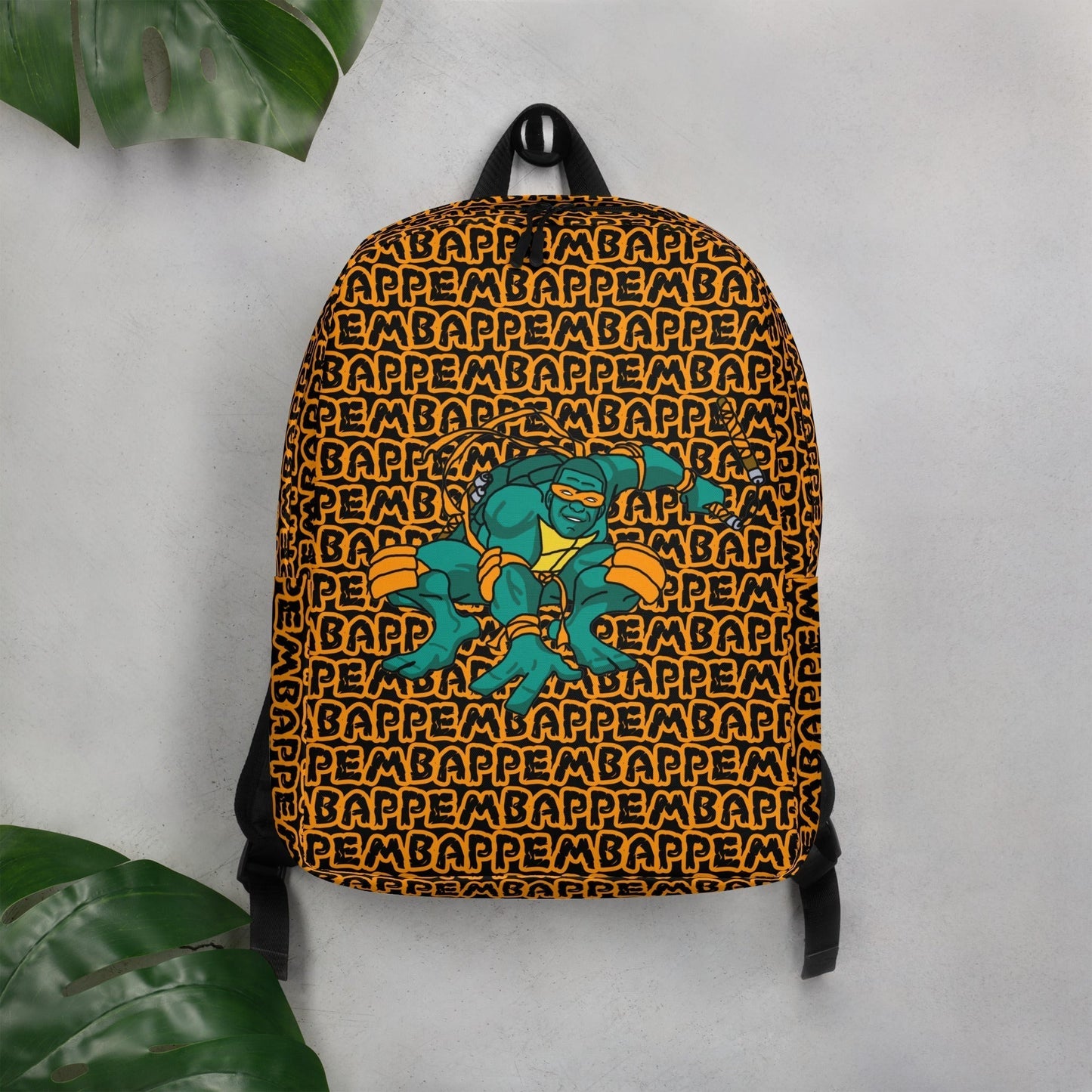Kylian Mbappe Orange Ninja Turtle Michelangelo Minimalist Backpack Default Title Bags Football Kylian Mbappe Ninja Turtles PSG Real Madrid Next Cult Brand