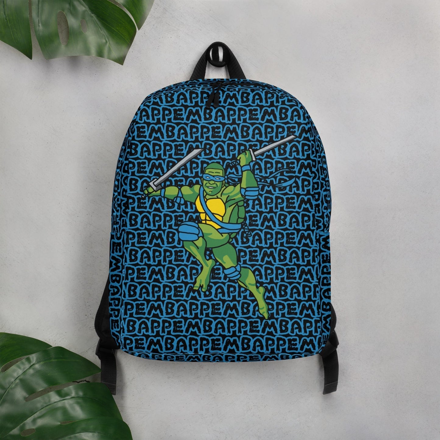 Kylian Mbappe Blue Ninja Turtle Leonardo Minimalist Backpack Default Title Bags Football Kylian Mbappe Ninja Turtles PSG Real Madrid Next Cult Brand