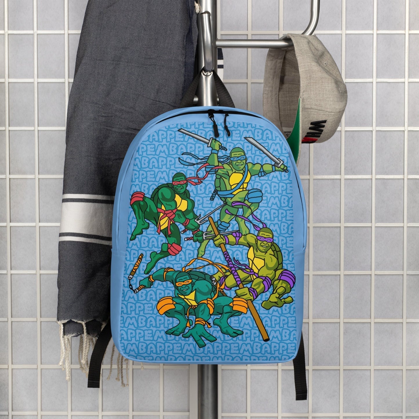 Kylian Mbappe Ninja Turtles funny football/ soccer meme Minimalist Backpack blue Default Title Bags Football Kylian Mbappe Ninja Turtles PSG Real Madrid Next Cult Brand