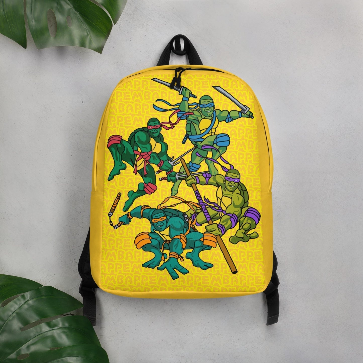 Kylian Mbappe Ninja Turtles funny football/ soccer meme Minimalist Backpack yellow Default Title Bags Football Kylian Mbappe Ninja Turtles PSG Real Madrid Next Cult Brand