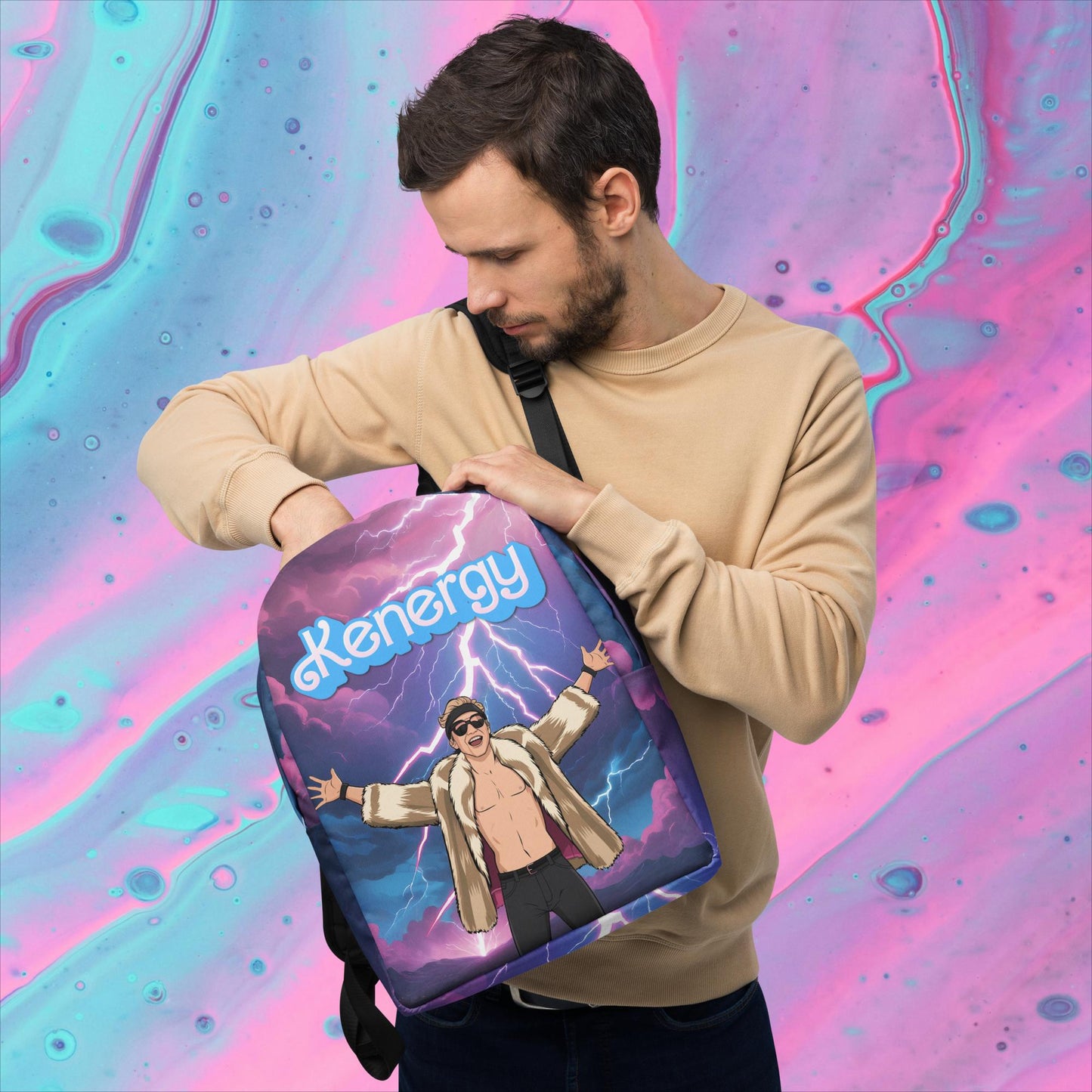 Kenergy Barbie Ryan Gosling Ken Backpack Default Title Bags Barbie Celebrities Ken Kenergy Movies Ryan Gosling Next Cult Brand