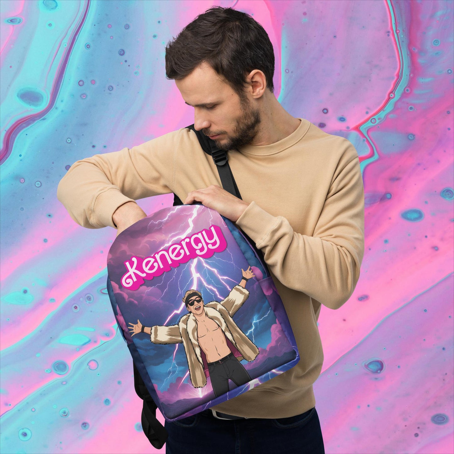 Kenergy Barbie Ryan Gosling Ken Backpack Default Title Bags Barbie Celebrities Ken Kenergy Movies Ryan Gosling Next Cult Brand