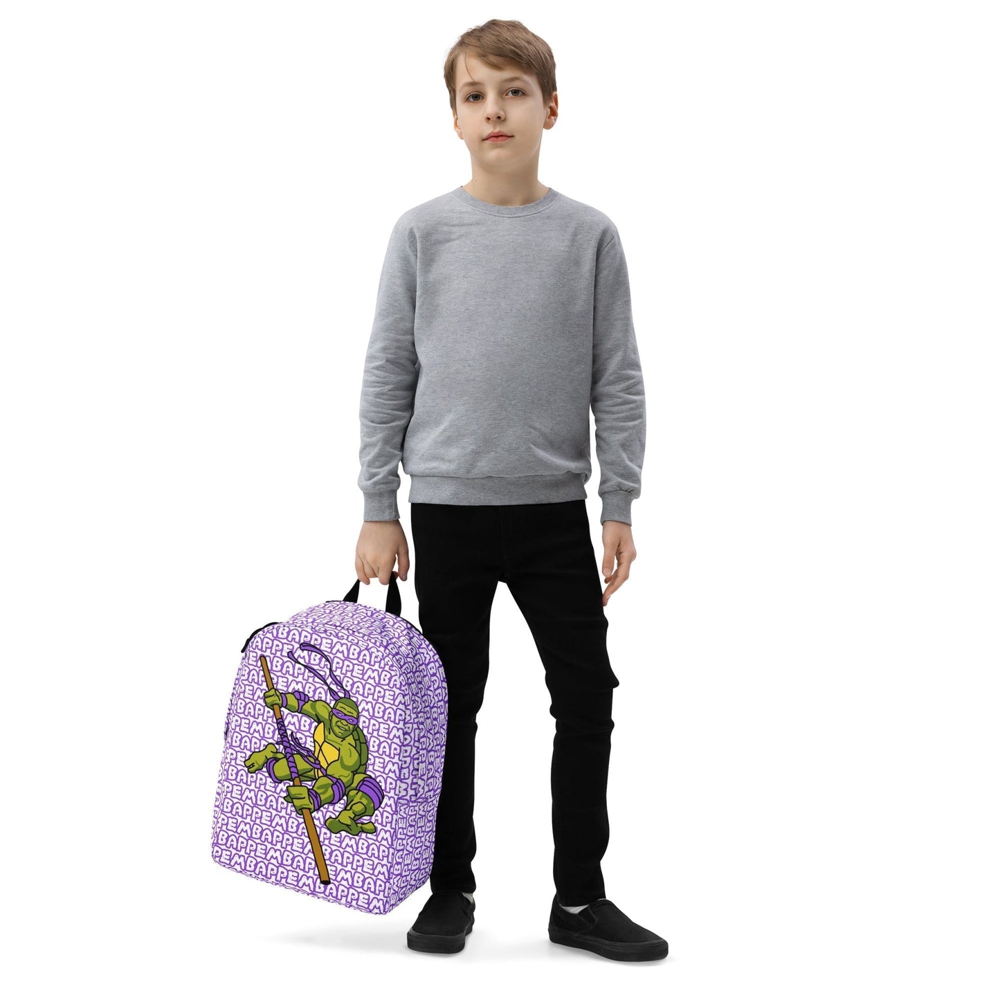 Kylian Mbappe Purple Ninja Turtle Donatello Minimalist Backpack Bags Football Kylian Mbappe Ninja Turtles PSG Real Madrid Next Cult Brand