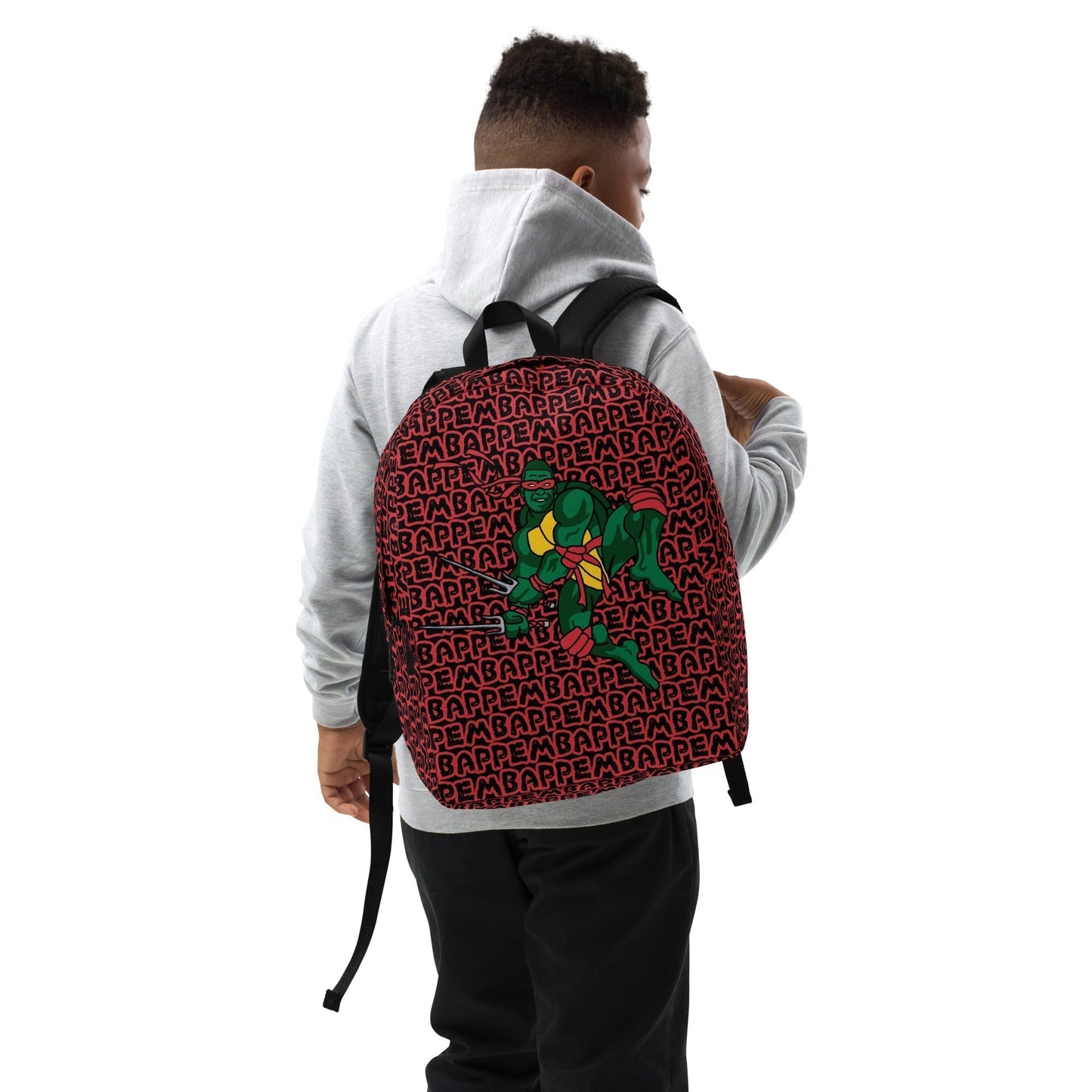 Kylian Mbappe Red Ninja Turtle Raphael Minimalist Backpack Default Title Bags Football Kylian Mbappe Ninja Turtles PSG Real Madrid Next Cult Brand