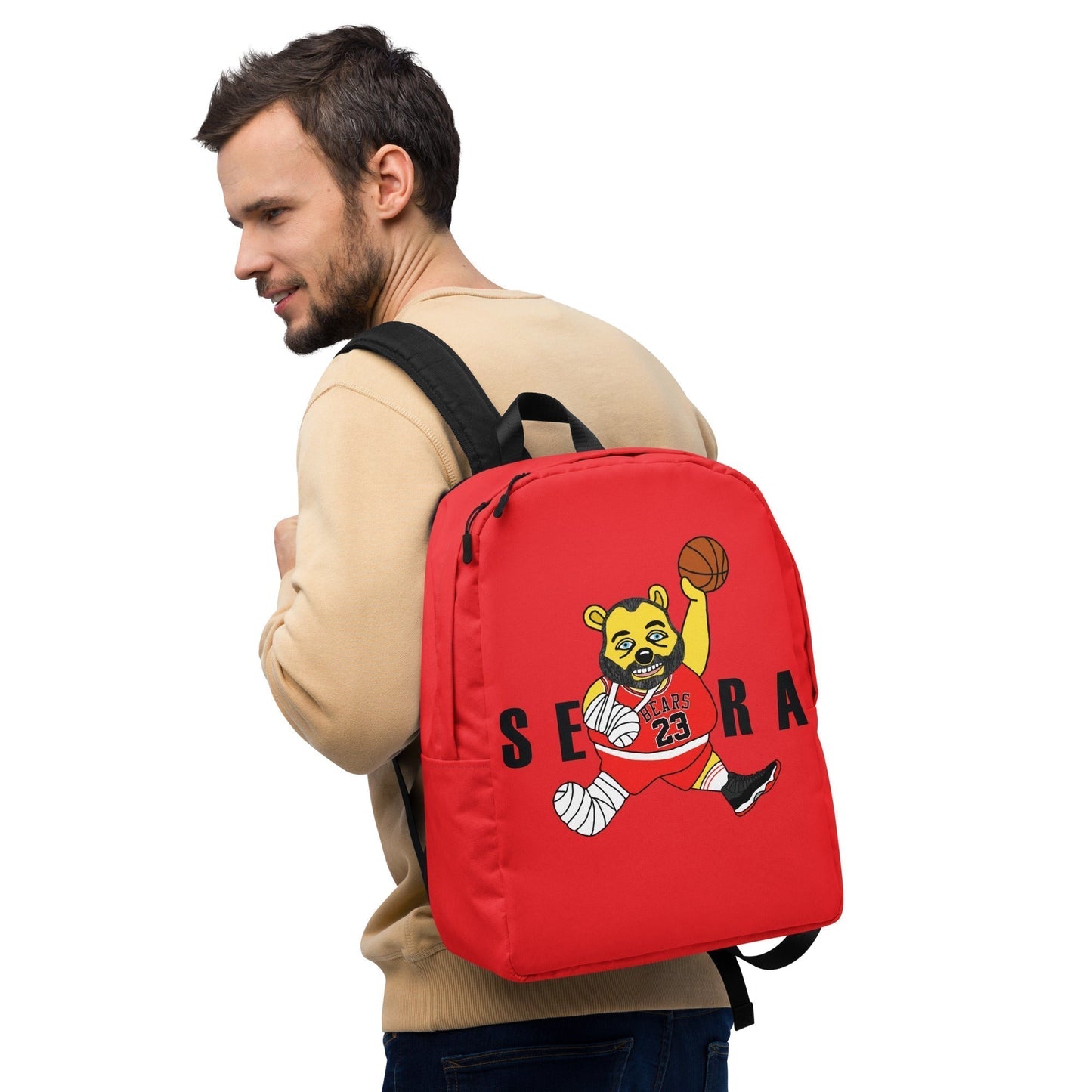 Air Segura, Tom Segura Basketball, Your Mom's House (YMH), 2 Bears 1 Cave, Funny Minimalist Backpack Bags 2 Bears 1 Cave Air Segura Podcasts Stand-up Comedy Tom Segura YMH Next Cult Brand