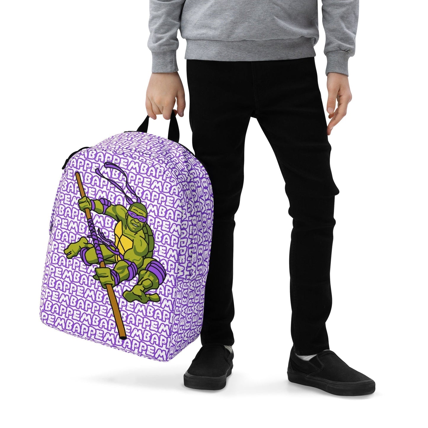 Kylian Mbappe Purple Ninja Turtle Donatello Minimalist Backpack Bags Football Kylian Mbappe Ninja Turtles PSG Real Madrid Next Cult Brand