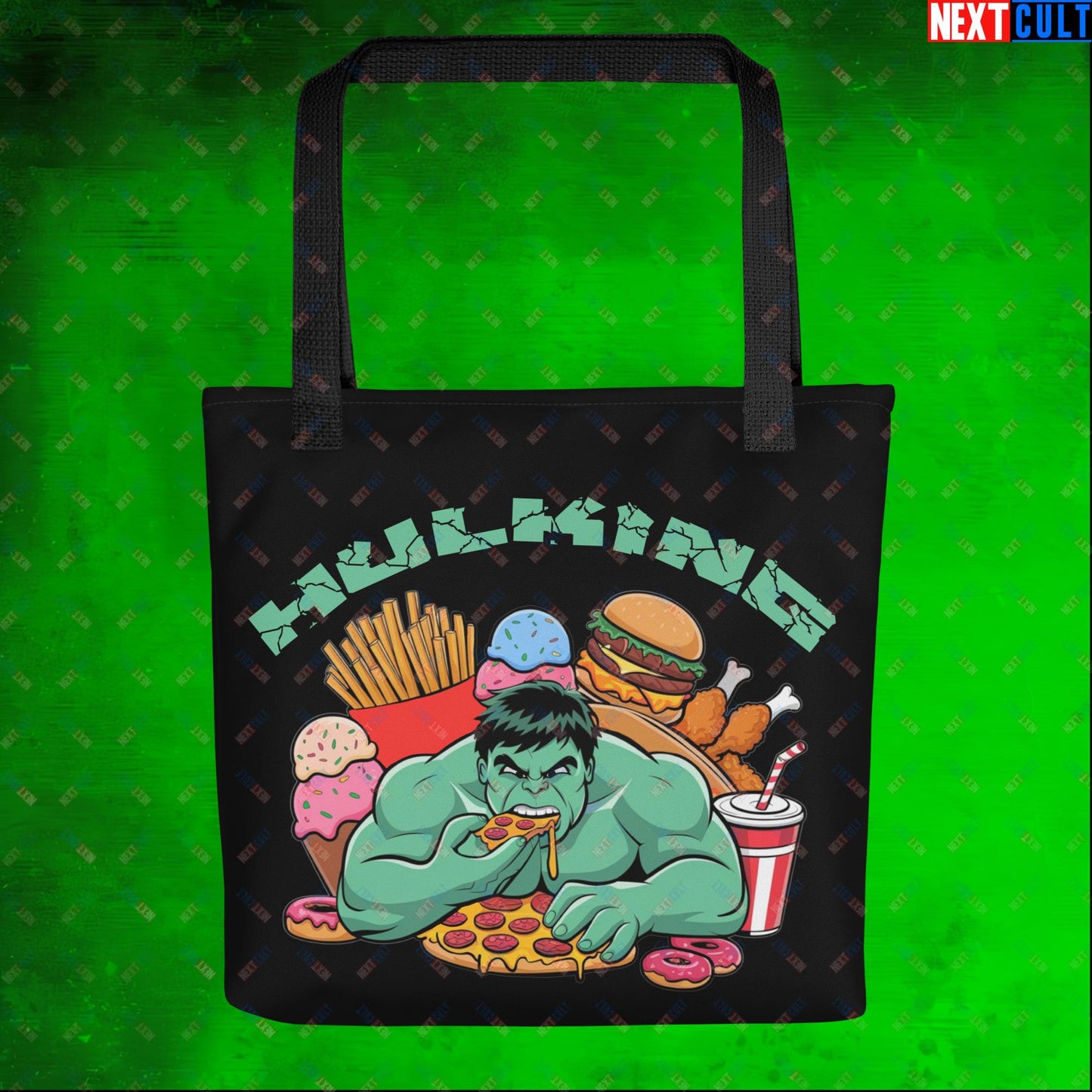 Hulking Bulking Funny Gym Meme Cartoon Tote bag Default Title Bags Bulking Fast Food Fitness Gym Hulk Movies Workout Next Cult Brand