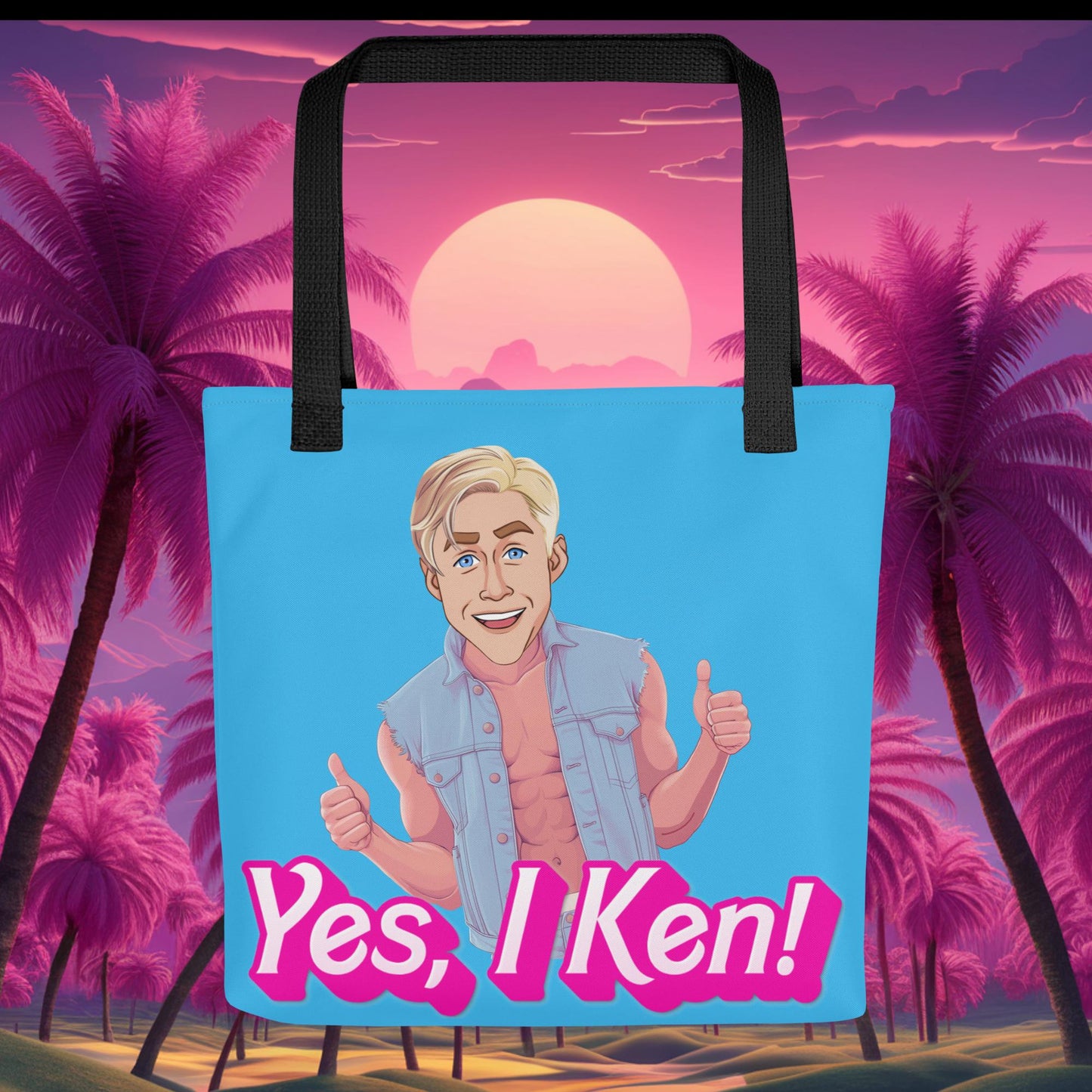 Yes I Ken Yes I can Ryan Gosling Ken Barbie Movie Tote bag Default Title Bags Barbie Celebrities Ken Movies Ryan Gosling Next Cult Brand