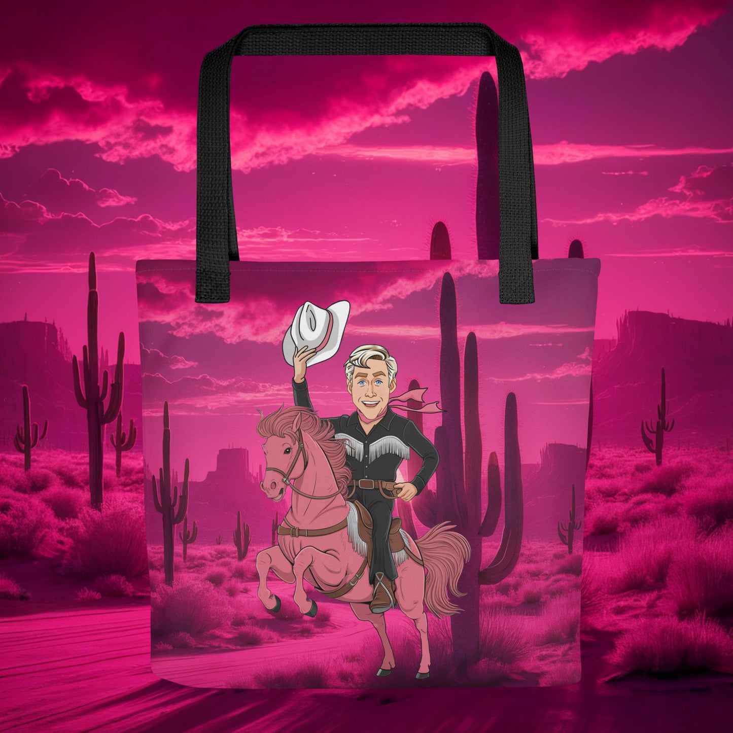Ryan Gosling Ken Cowboy Horse Barbie Movie Tote bag Default Title Bags Barbie Celebrities Ken Movies Ryan Gosling Next Cult Brand